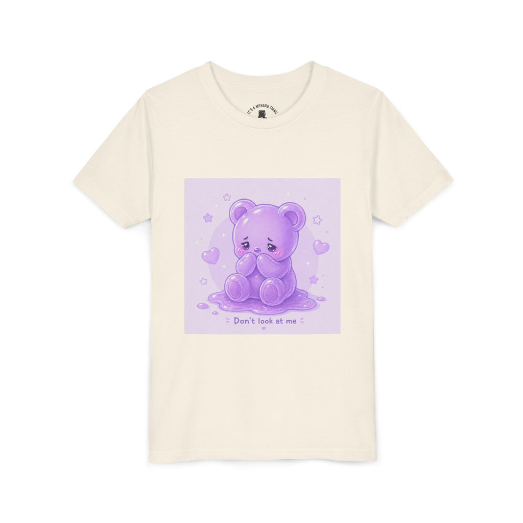 Shy Purple Gooey Gummy Bear “Don’t Look at Me” Graphic