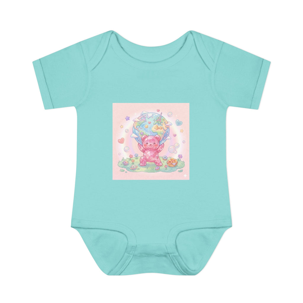 Infant Bodysuit — World Atlas Gummy bear Design