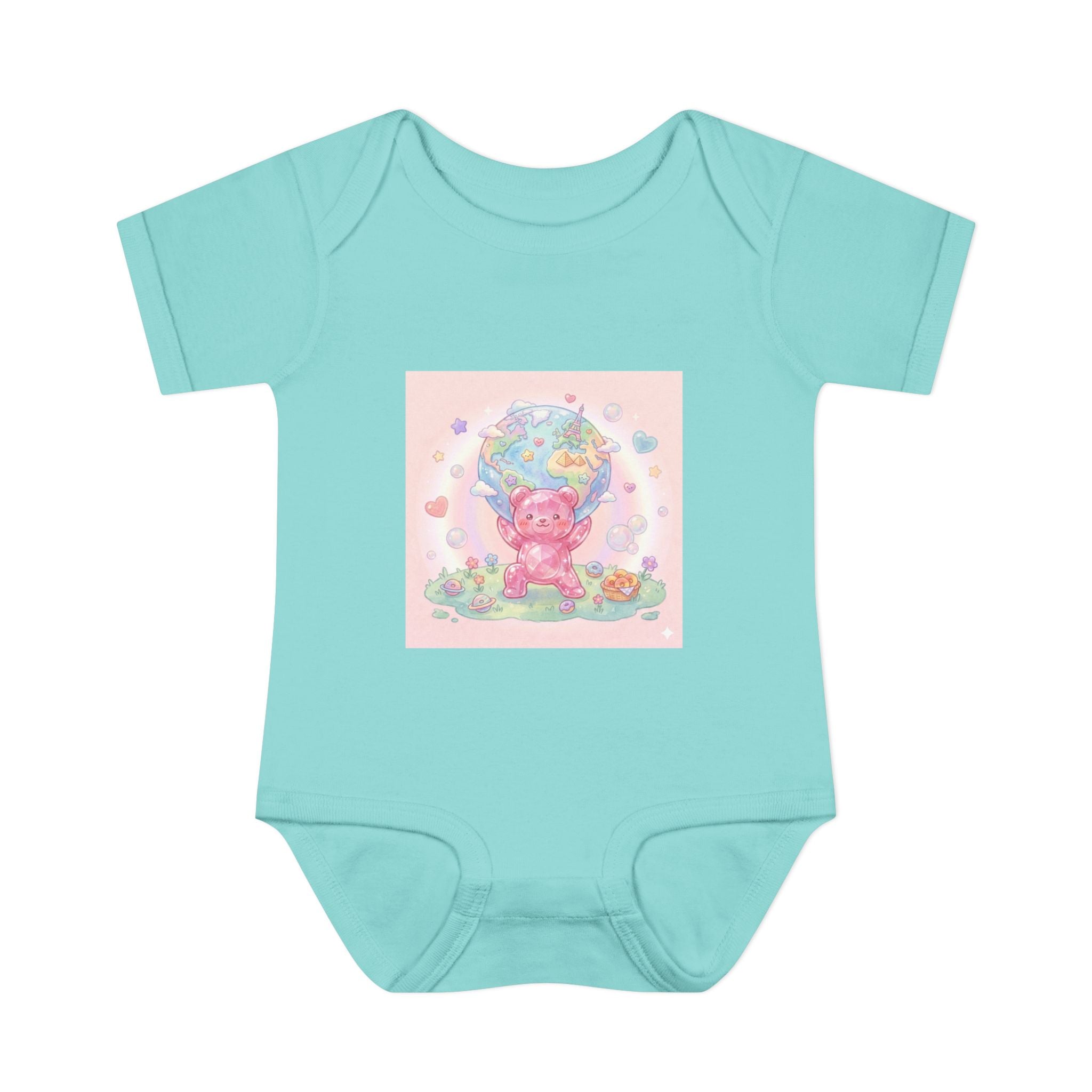 Infant Bodysuit — World Atlas Gummy bear Design