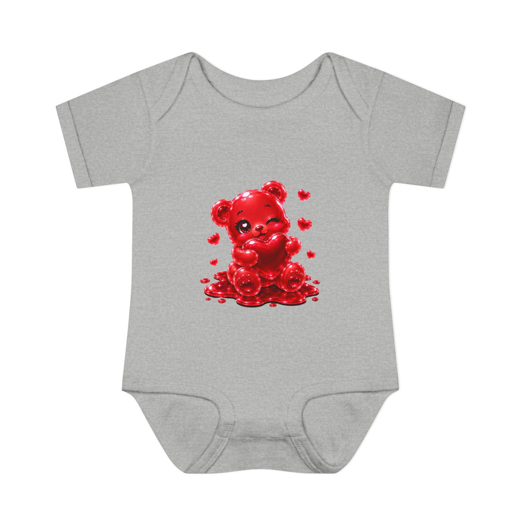 Special Red Heart Oozy Bear Baby Gummy Cutie Addition- Graphic Onesie