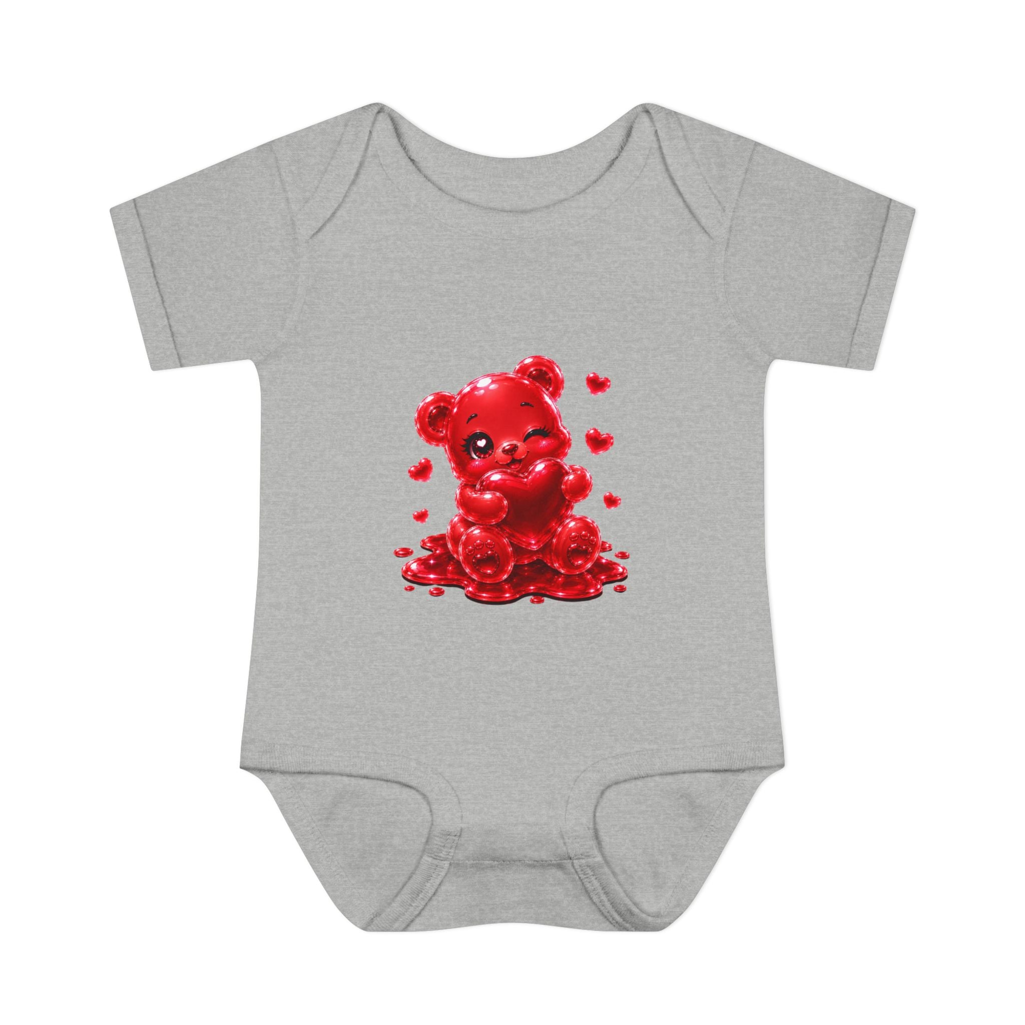Special Red Heart Oozy Bear Baby Gummy Cutie Addition- Graphic Onesie