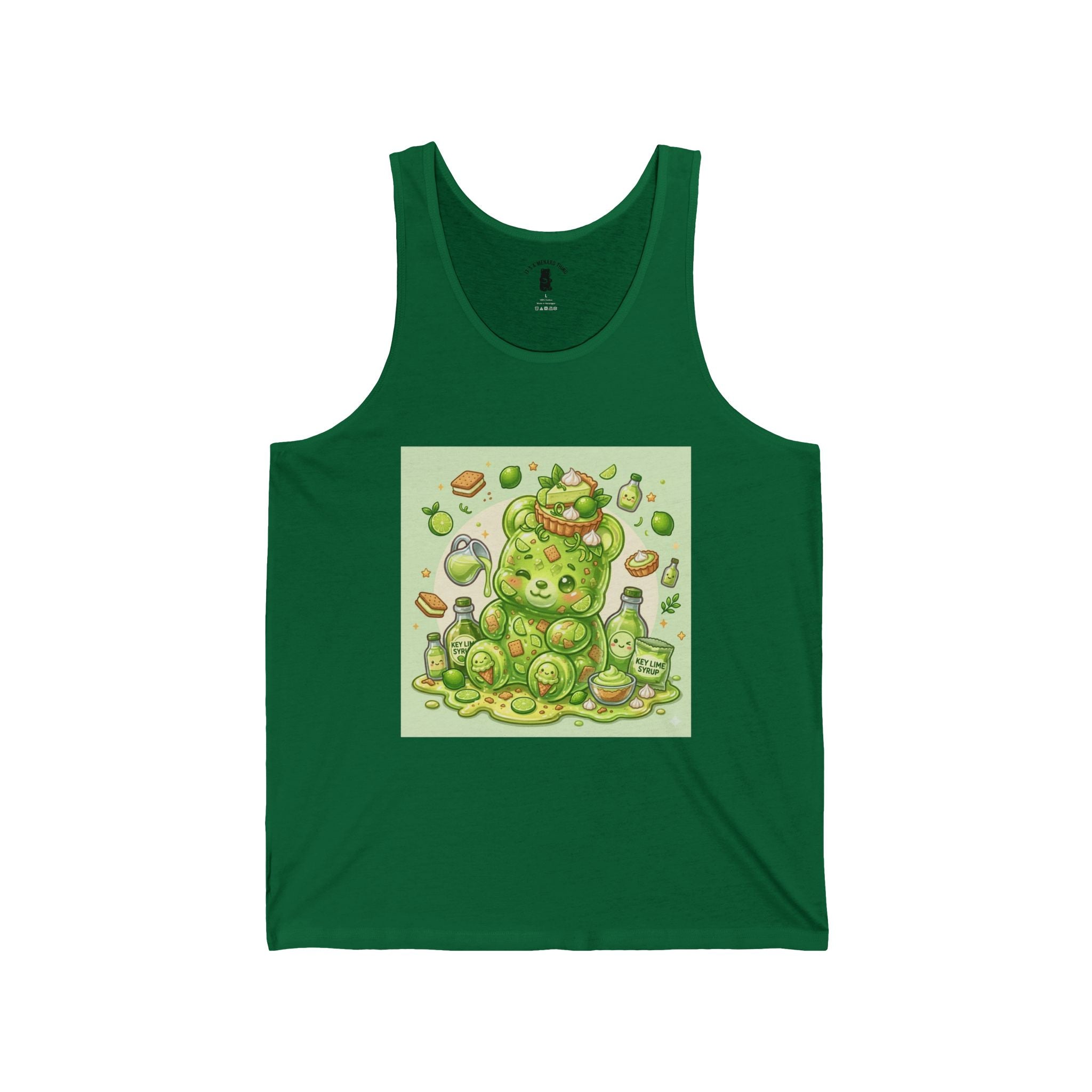 Key Lime Pie & Whipe Cream, Green Gooey Gummy Bear — Kawaii Graphic Tank