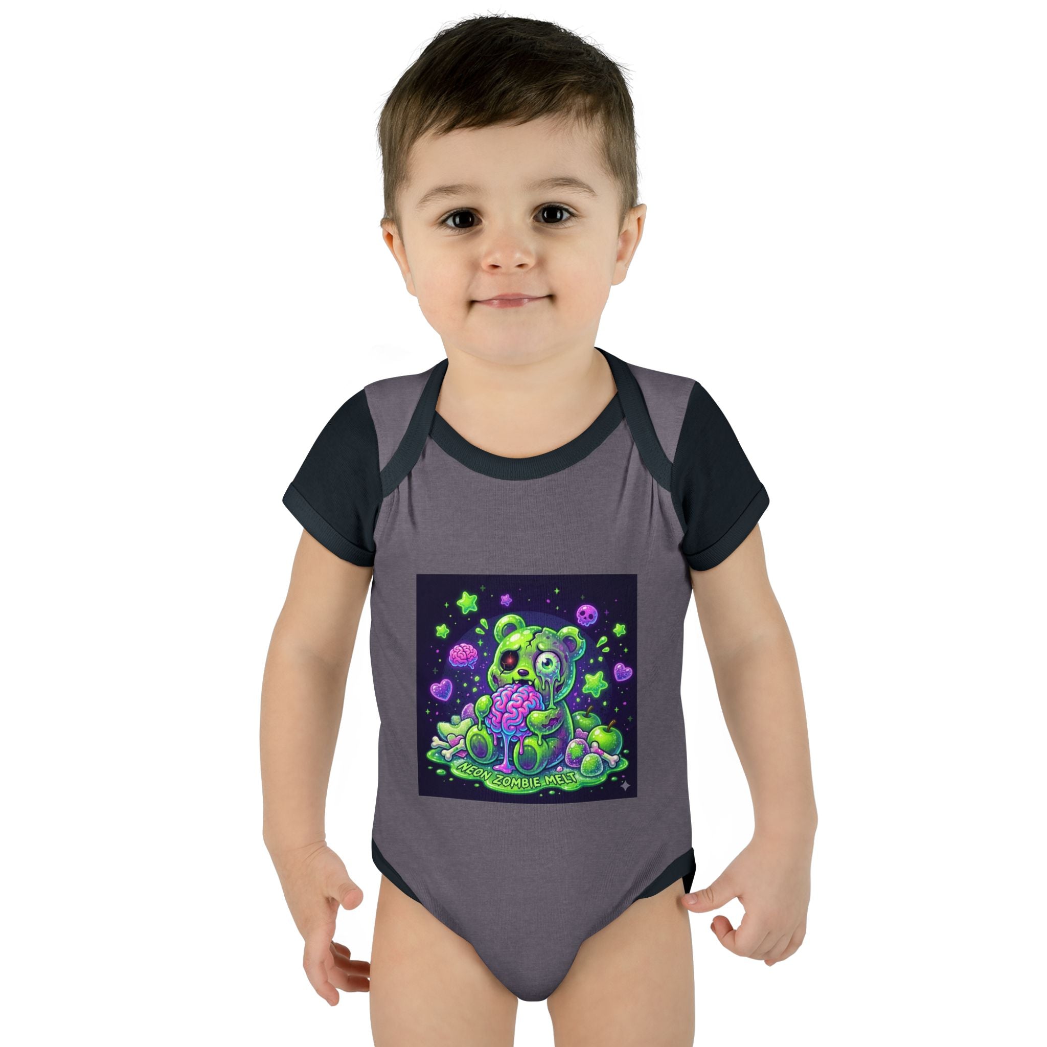 Baby Bodysuit — Neon Zombie Halloween Gooey Gummy Bear