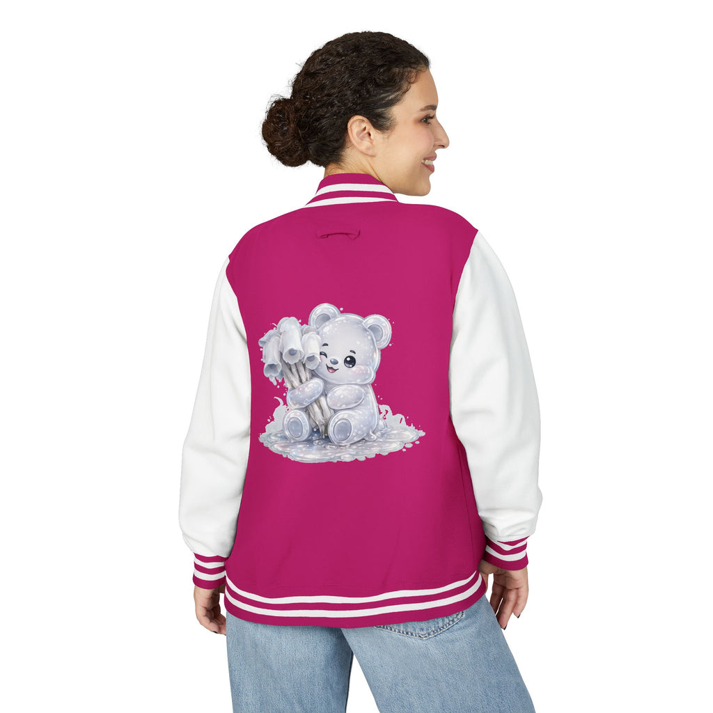 White Ghost Pipe Custer, Oozy Bears Mushroom Special- Letterman Graphic Jacket