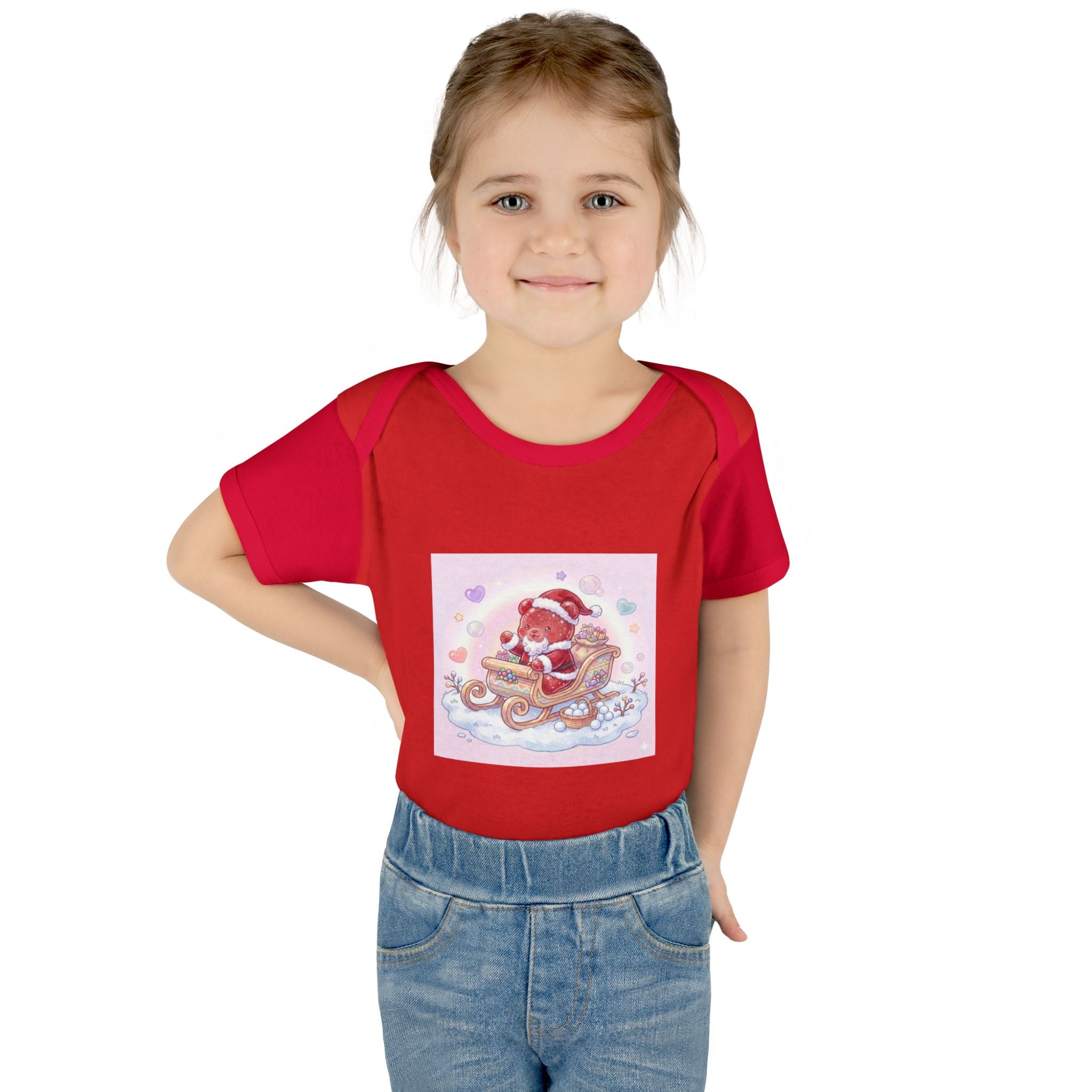 Baby Bodysuit – Gooey Gummy Santa in Sleigh Christmas Infant Onesie