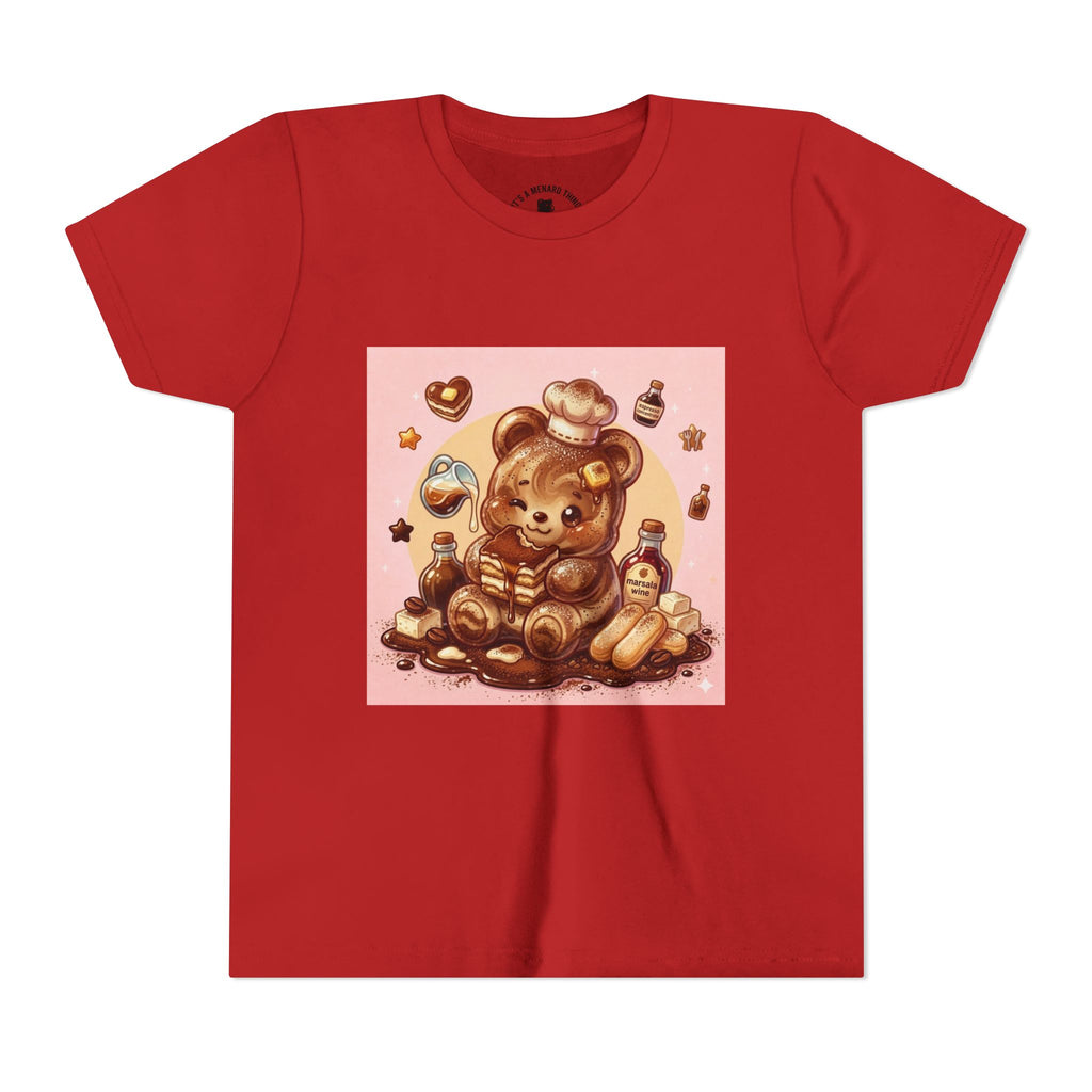 Tiramisu Gooey Gummy Chef Bear Graphic Youth T-Shirt