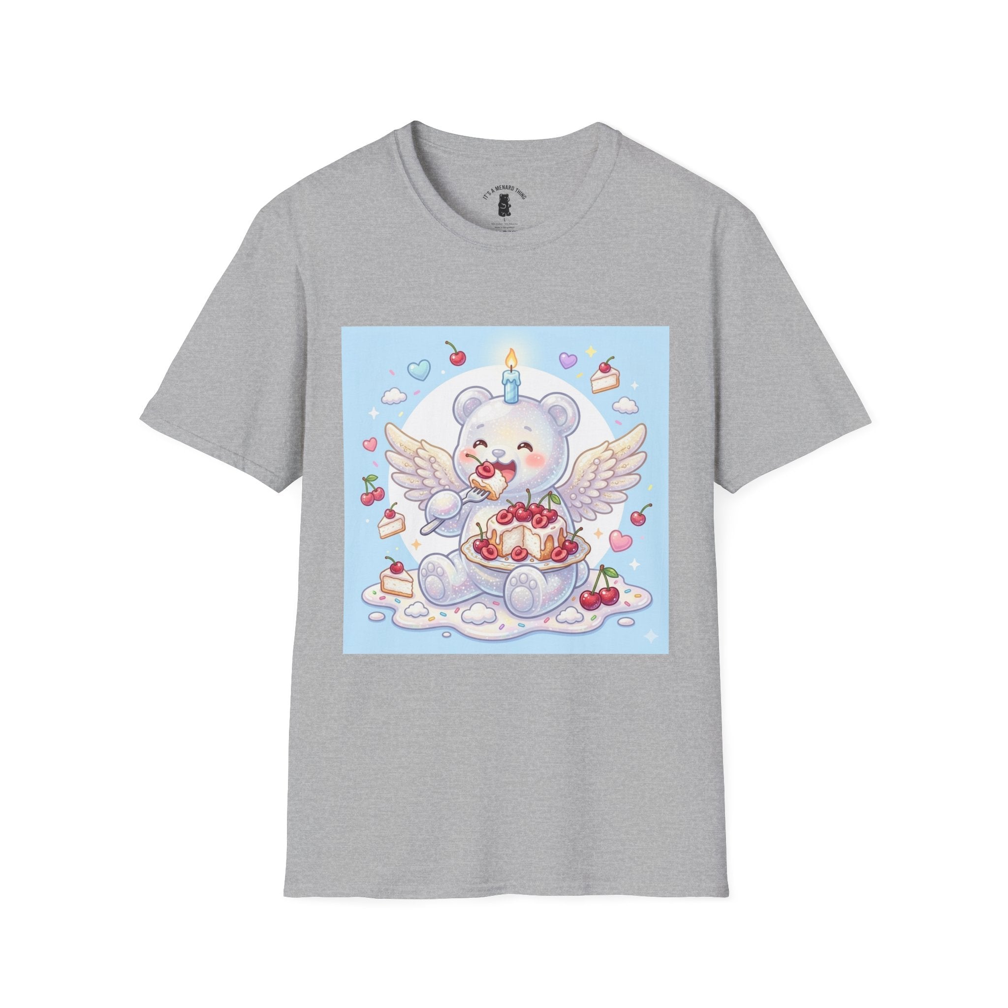 Cute Angel Food Cake, White Gooey Gummy Bear — Kawaii Graphic Tee