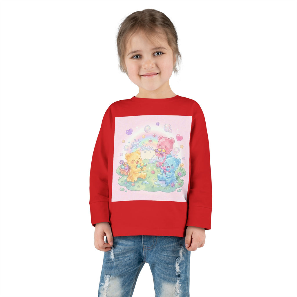 Water War Play time, Oozy Bear Group Gummy Friends- Graphic Long Sleeve Shirt