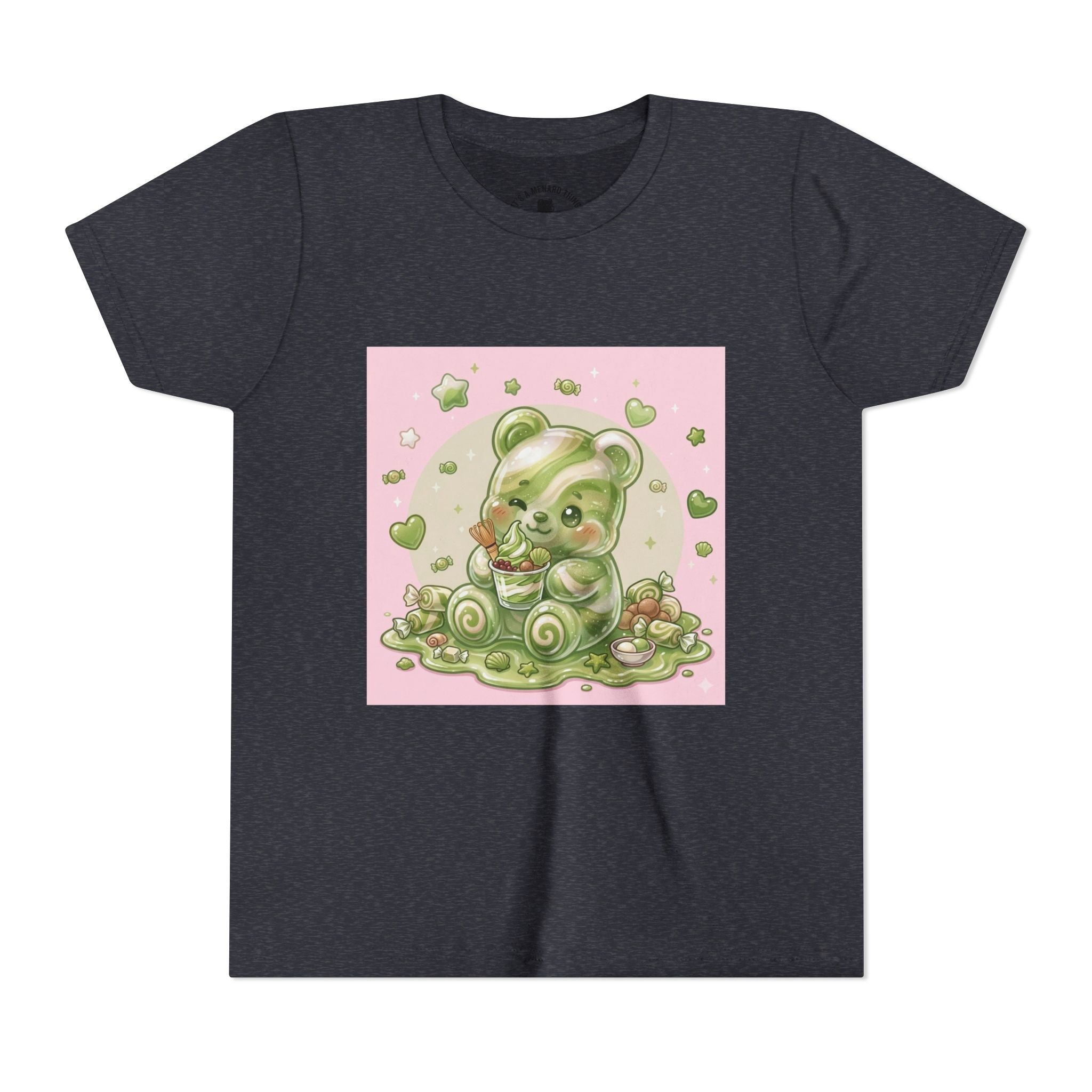 Matcha and Cream Gooey Gummy Bear Graphic Youth T-Shirt