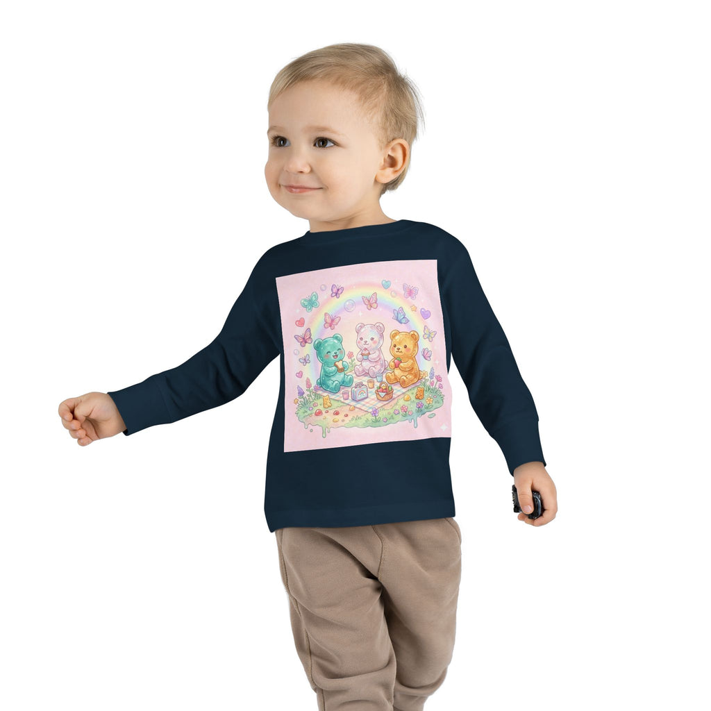 Pastel Picnic Oozy Bear Gummy Friends- Graphic Long Sleeve Shirt
