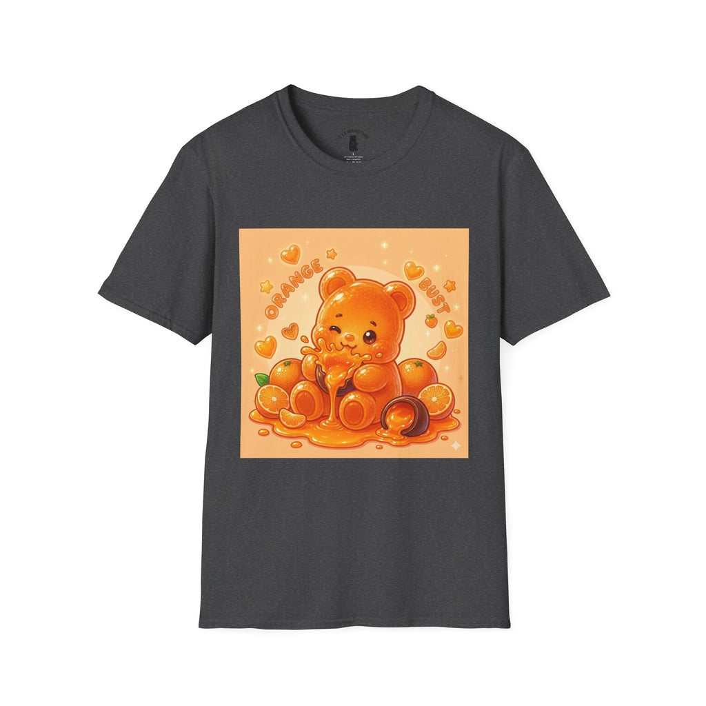 Orange Burst Gooey Gummy Bear T-Shirt —  Kawaii Graphic T-Shirt