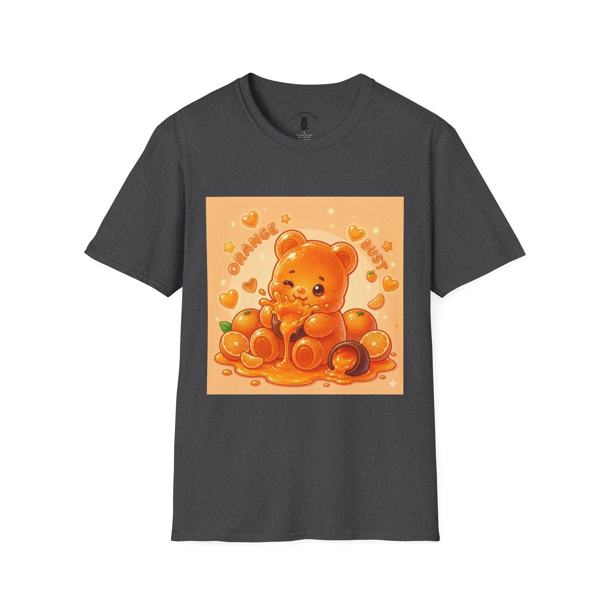 Orange Burst Gooey Gummy Bear T-Shirt —  Kawaii Graphic T-Shirt