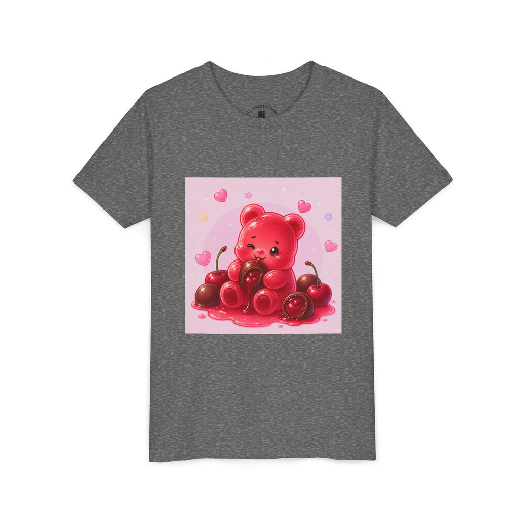 Red Gooey Gummy Bear with Chocolate & Cherries Youth T‑Shirt