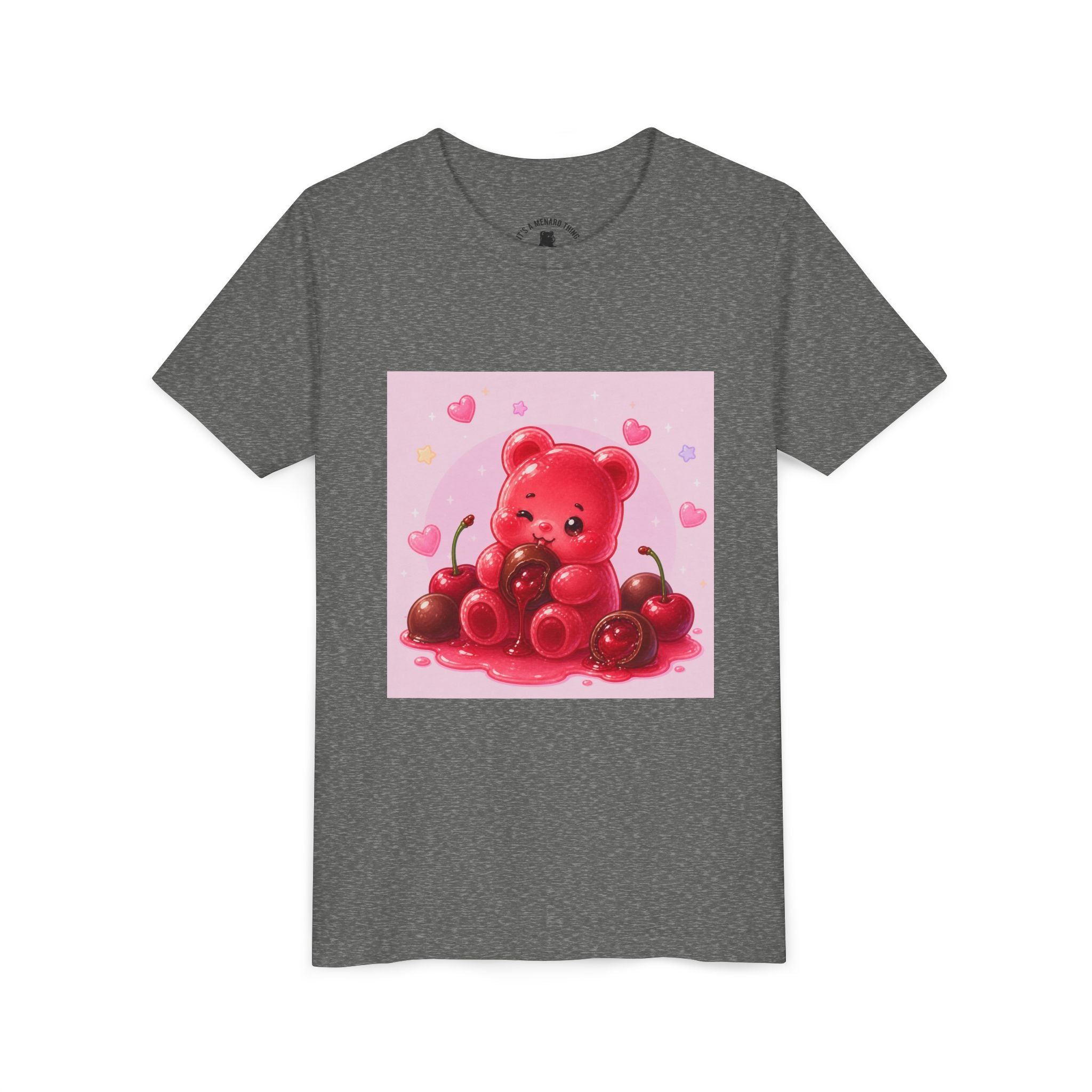 Red Gooey Gummy Bear with Chocolate & Cherries Youth T‑Shirt