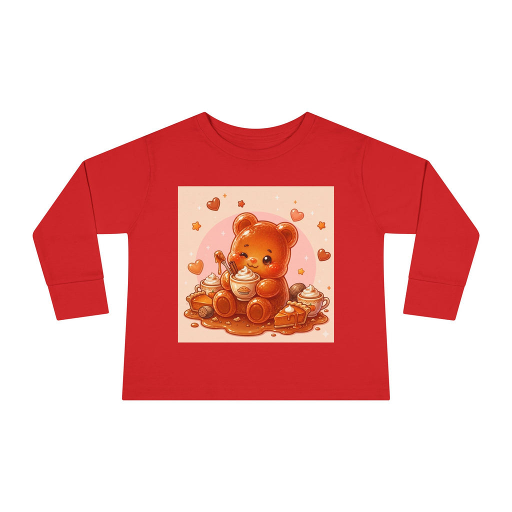 Sweet Pumpkin & Spiced Latte, Oozy Bear Gummy Friend- Kids Graphic Long Sleeve Shirt