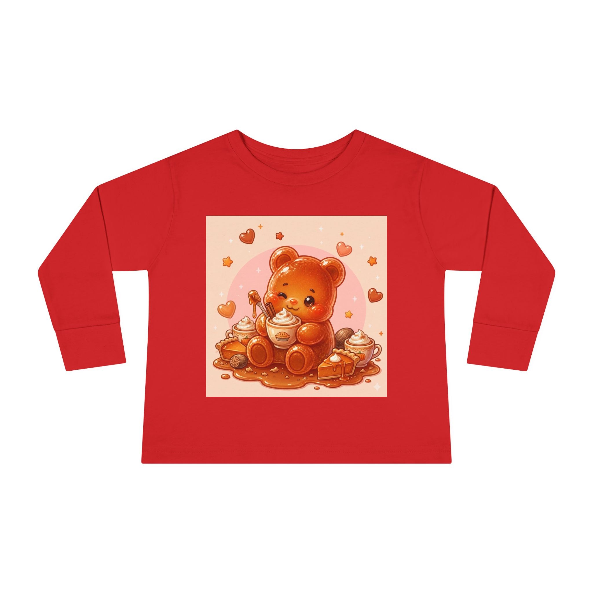 Sweet Pumpkin & Spiced Latte, Oozy Bear Gummy Friend- Kids Graphic Long Sleeve Shirt