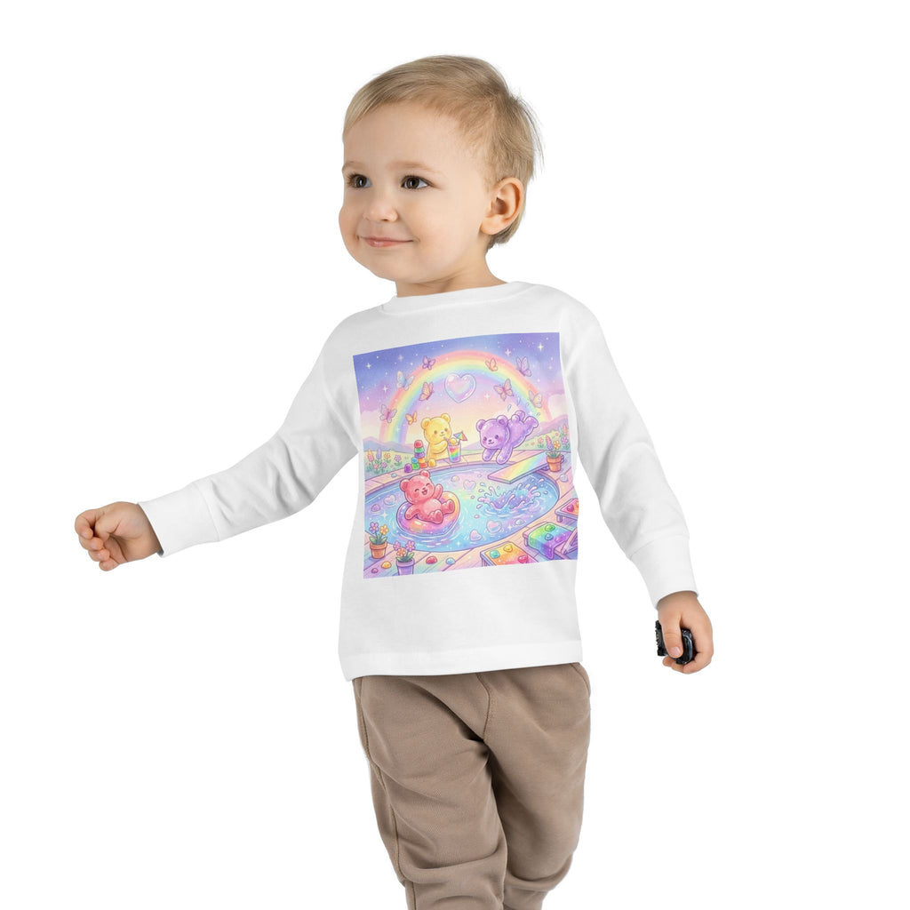 Pool Party, Swim Time Oozy Bear Summer Friends Group- Graphic Long Sleeve Shirt