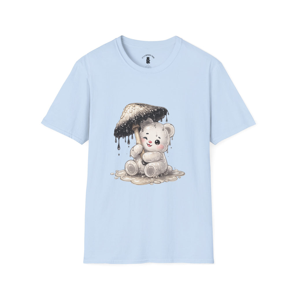 Ink Cap Mushroom Umbrella Special White Oozy Bears Friend- Graphic Shirt