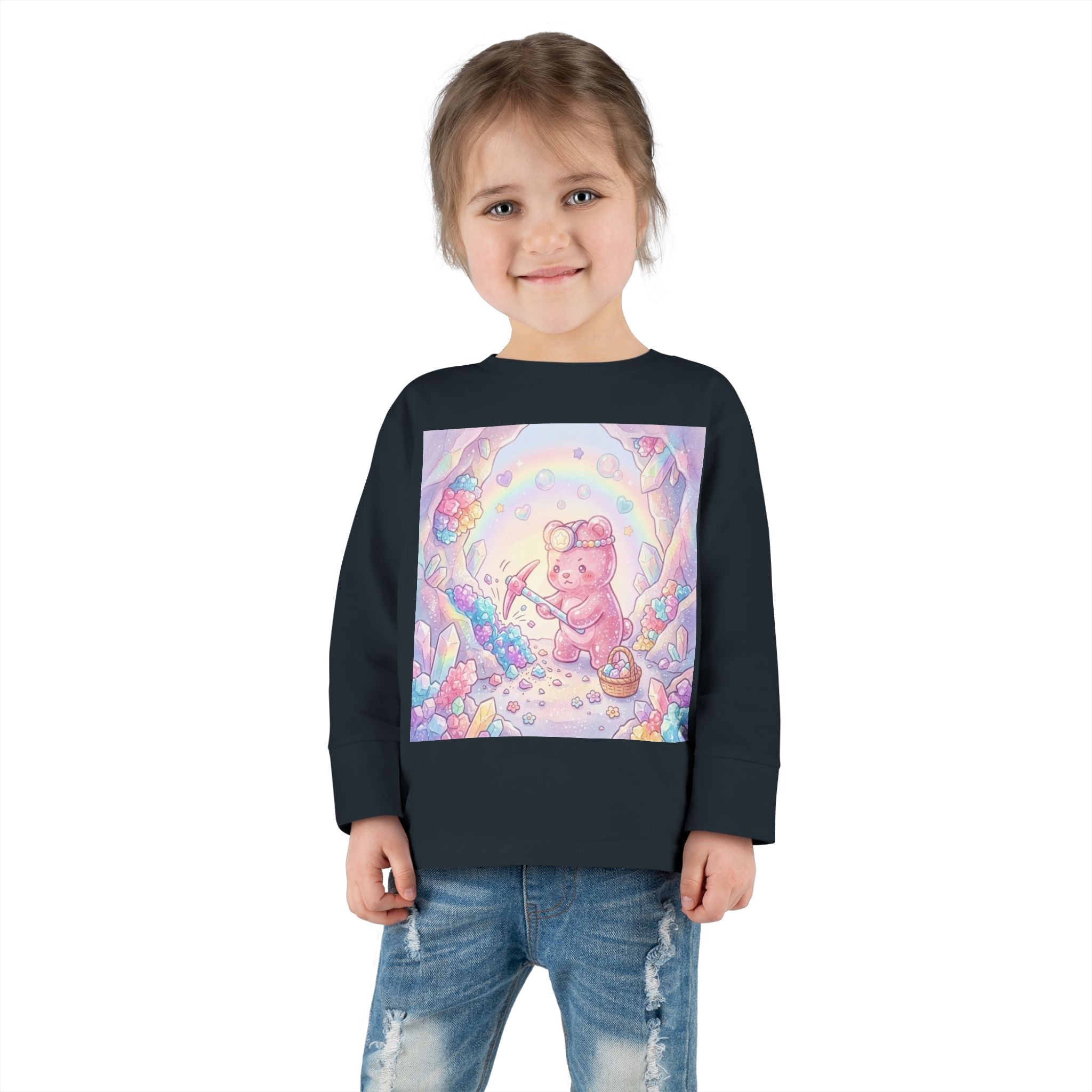 Rock Candy Minor, Pink Oozy Bear Gummy Friend- Graphic Long Sleeve Shirt