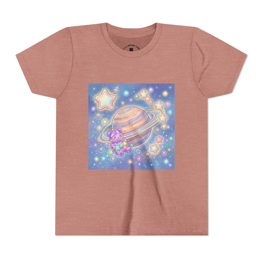 Merry-go-Saturn Cosmic Gooey Crystal Gummy Bear- Stars & Sparkles Graphic T-Shirt
