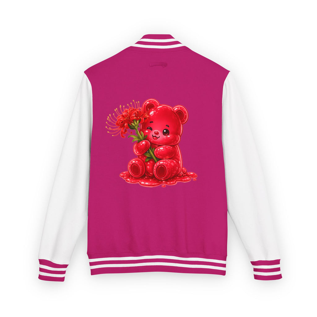 Red Spider Lily Bloom Special, Oozy Bear Gummy Flower Addition- Letterman Graphic Jacket