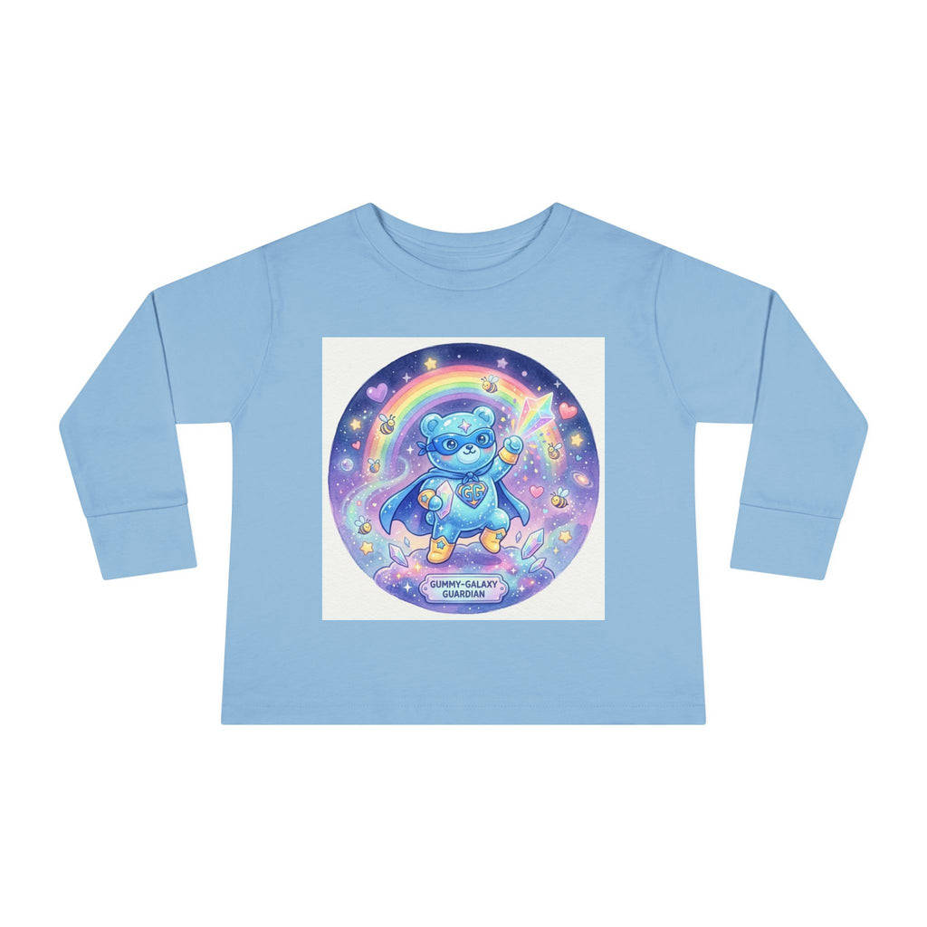 Superhero Blue Oozy Bear- Graphic Long Sleeve Shirt