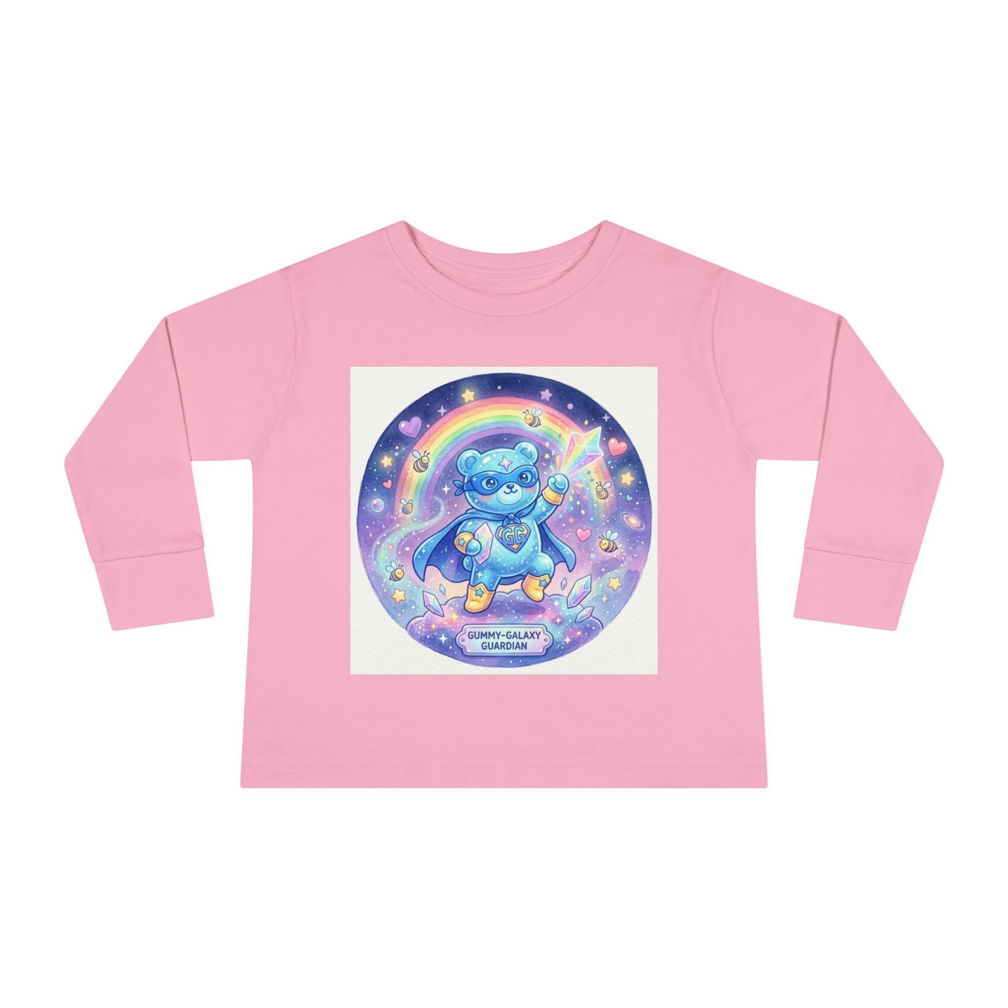 Superhero Blue Oozy Bear- Graphic Long Sleeve Shirt