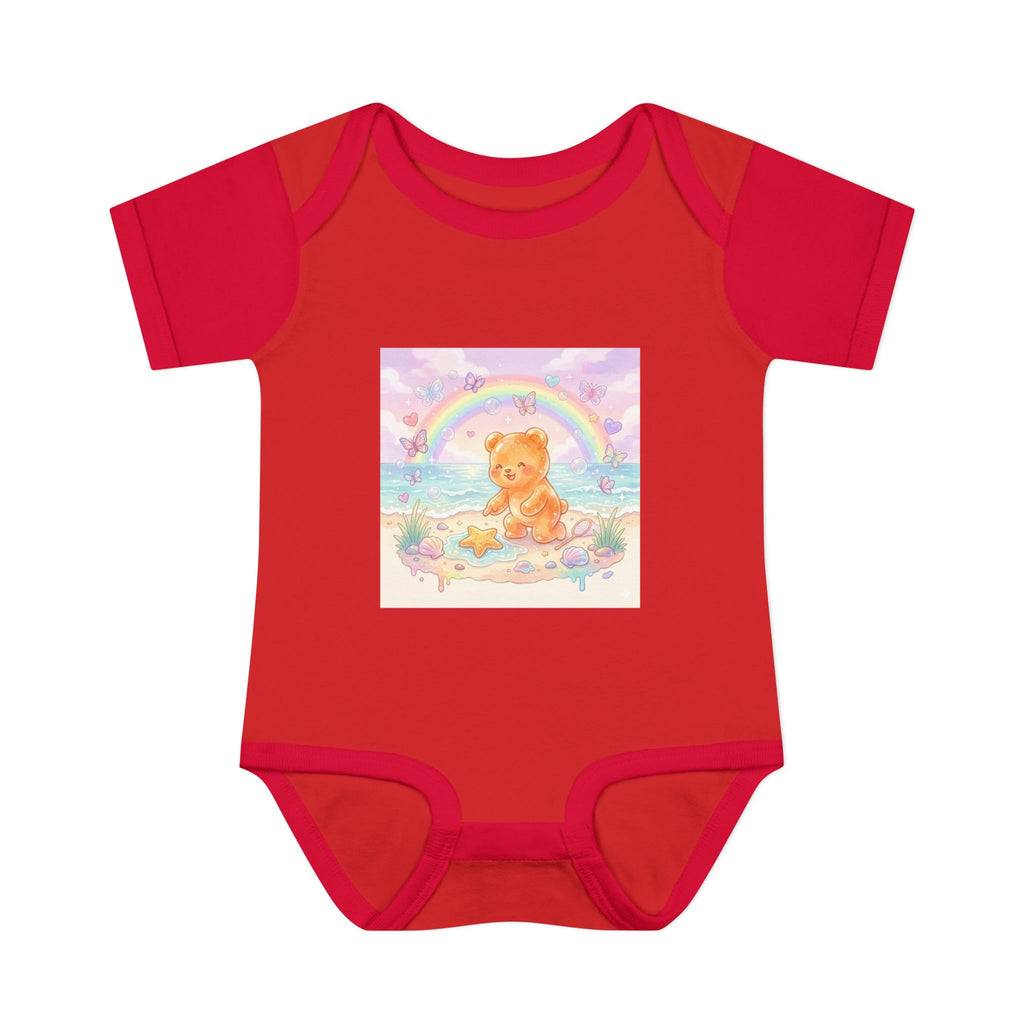 Gooey Gummy Beach Bear Rainbow & Starfish - Bodysuit