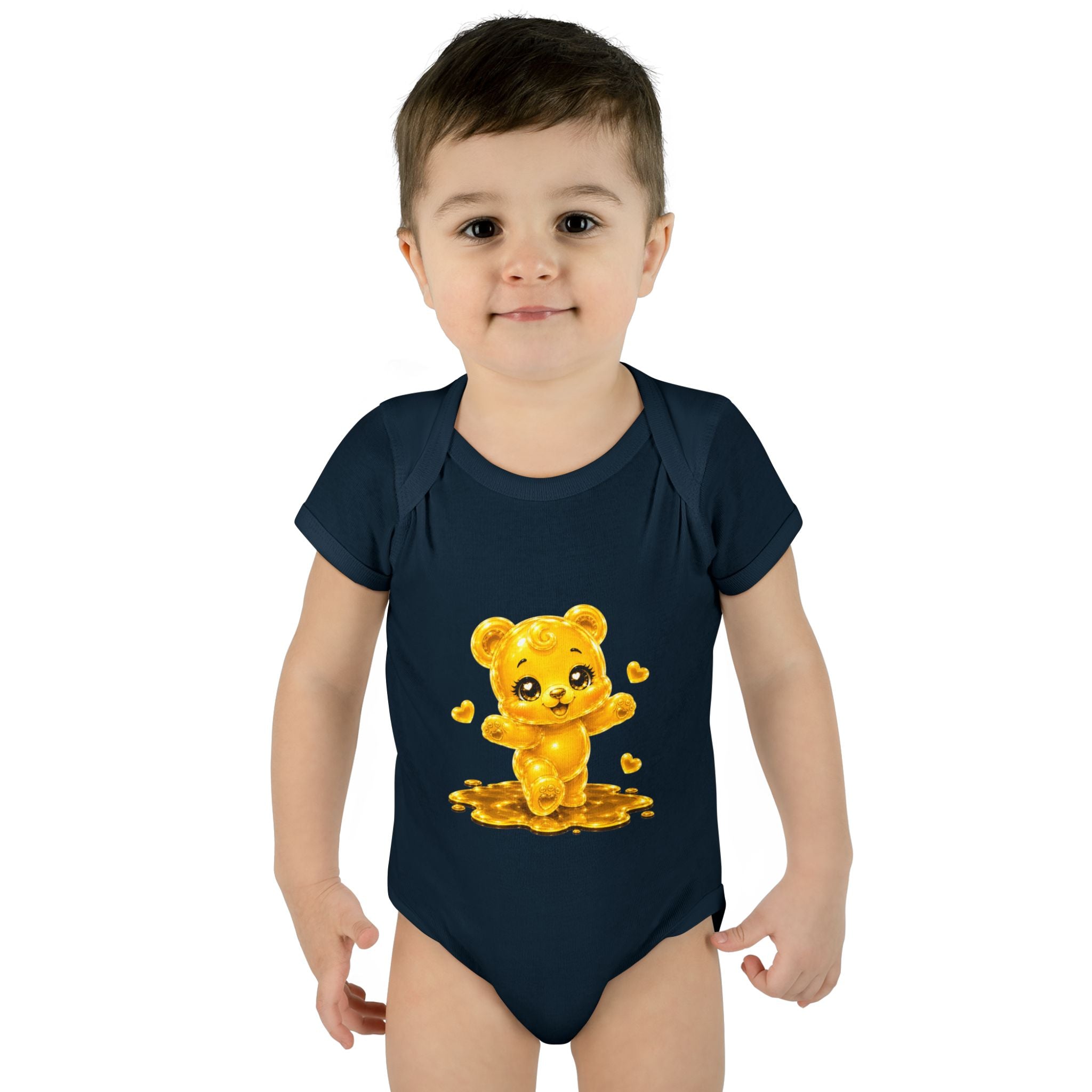 Baby Golden Oozy Gummy Bears First Steps, Cutie Addition- Graphic Onesie