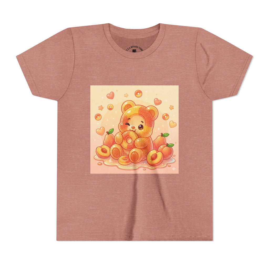Peach Ring Gooey Gummy Bear Kids Short Sleeve Shirt