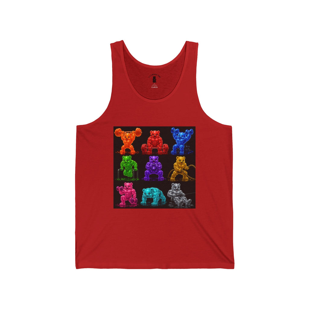 Fitness Panel Grid, Oozy Buff Bears Gym Addition- Workout Graphic Tank Top