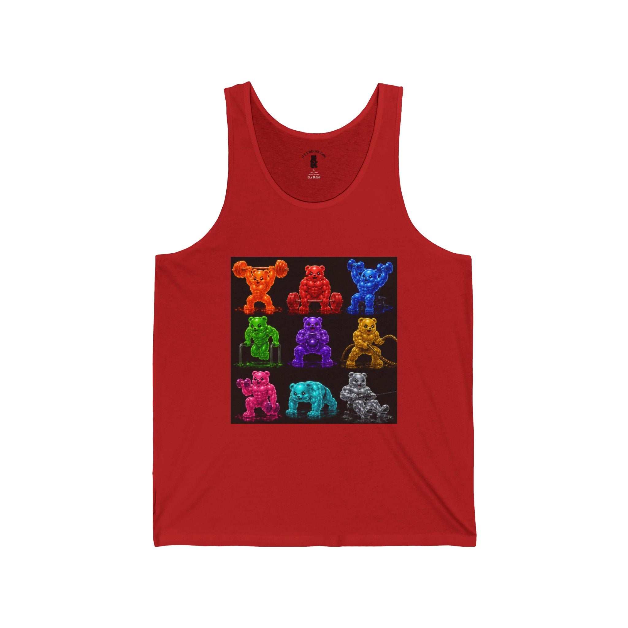 Fitness Panel Grid, Oozy Buff Bears Gym Addition- Workout Graphic Tank Top