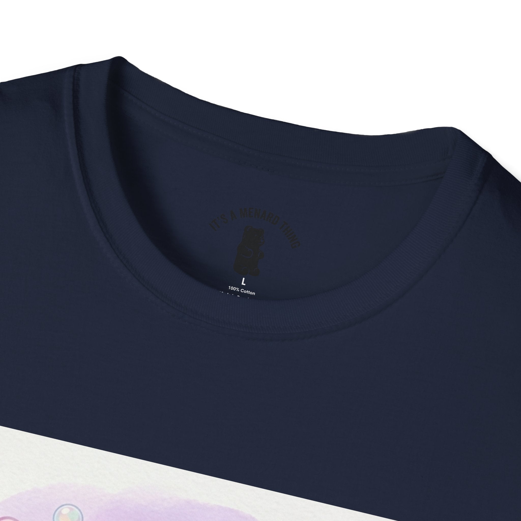Blue Gooey Gummy Friend sharing Milk & Cookies — Pastel Graphic T-Shirt
