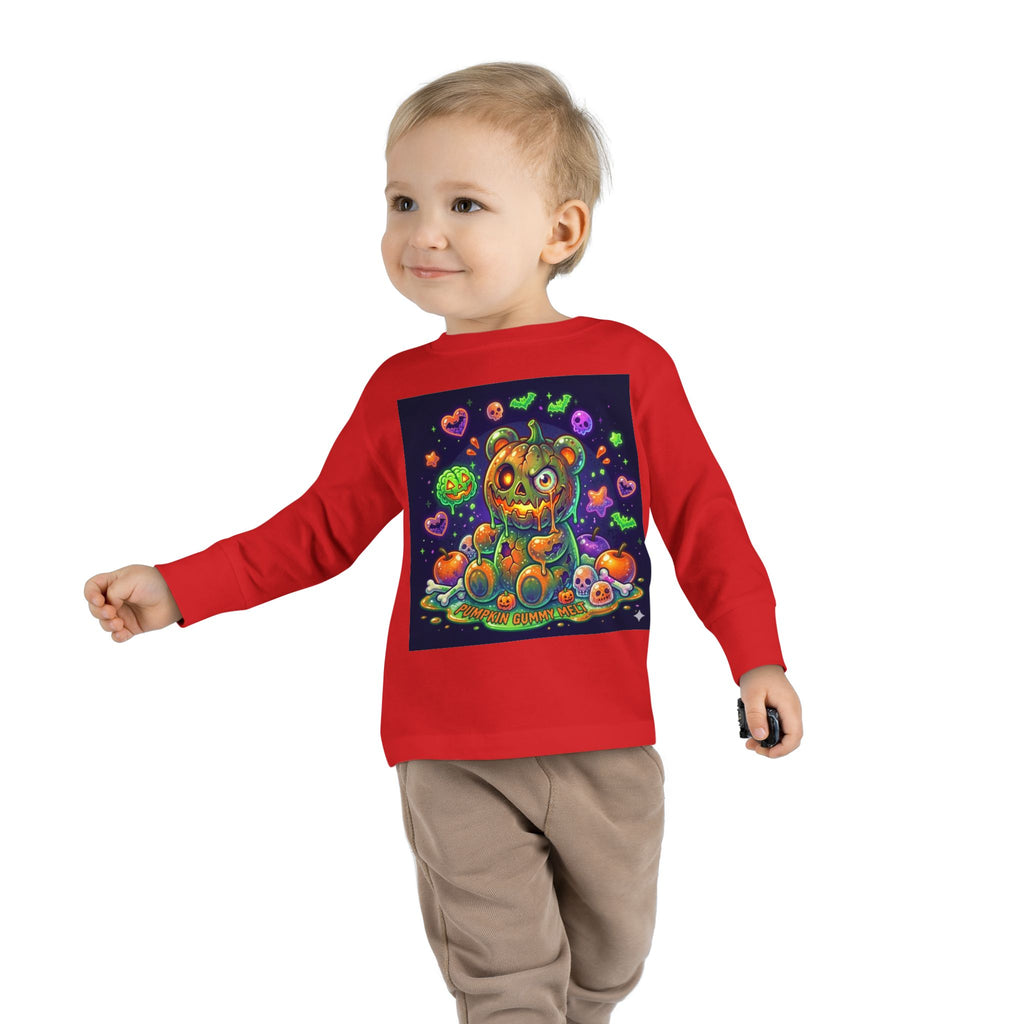 Pumpkin Oozy Bear, Halloween Special- Kids Graphic Long Sleeve Shirt