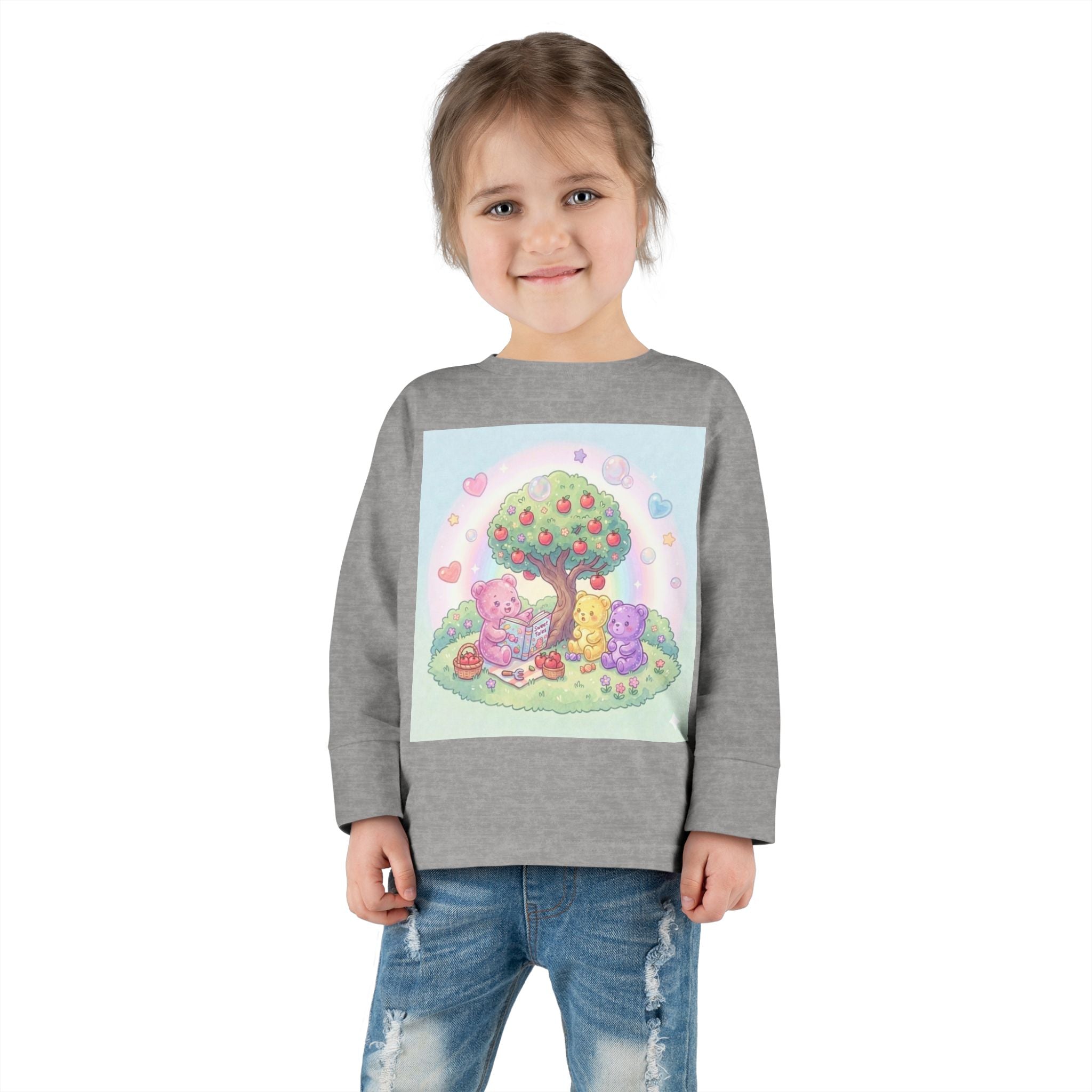 Reading Stories Under the Apple Tree, Oozy Bear Friends- Graphic Long Sleeve Shirt
