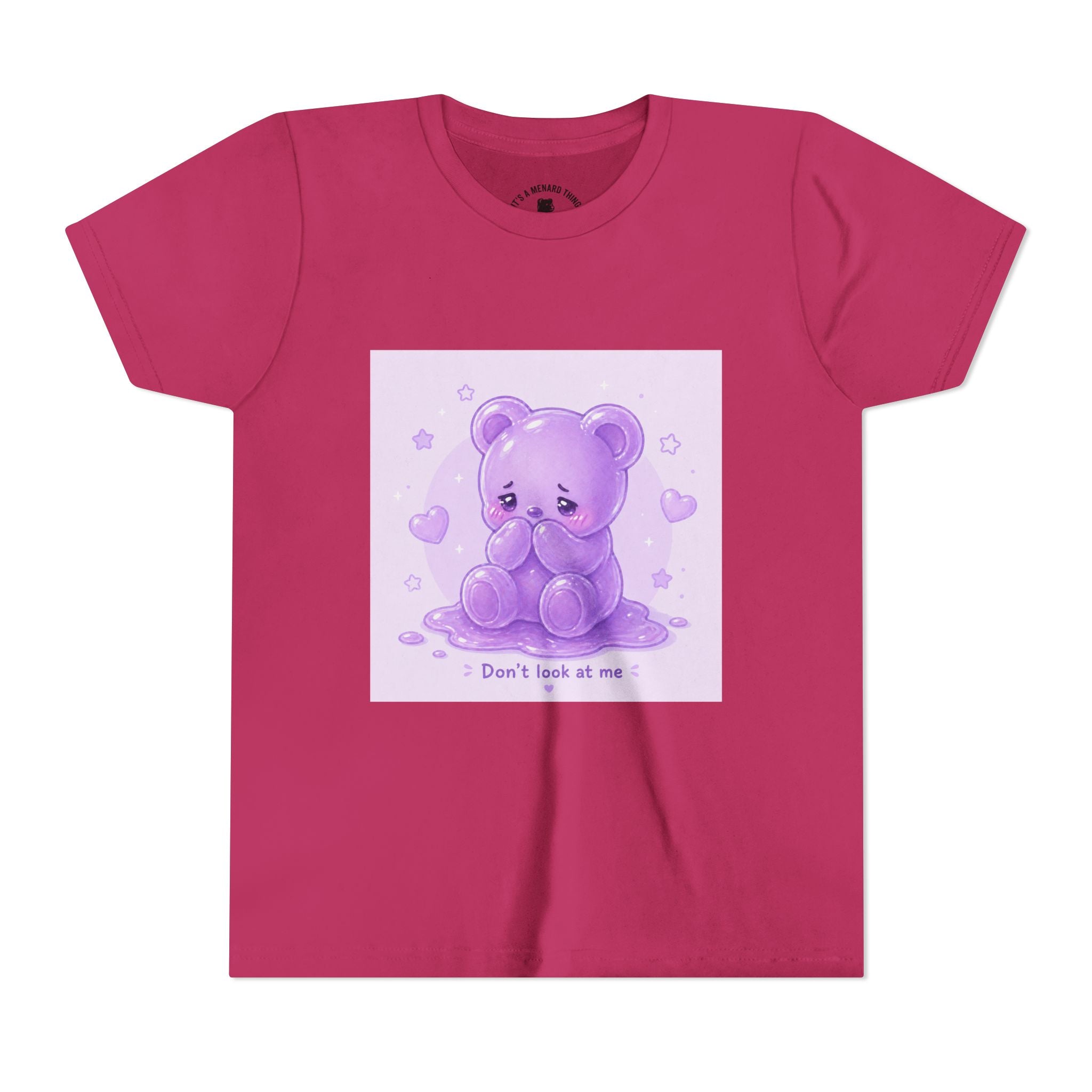 Shy Purple Gooey Gummy Bear “Don’t Look at Me” Graphic