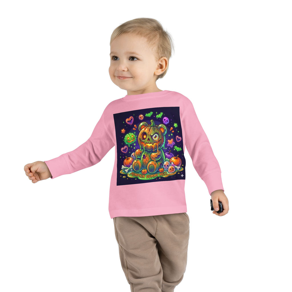 Pumpkin Oozy Bear, Halloween Special- Kids Graphic Long Sleeve Shirt
