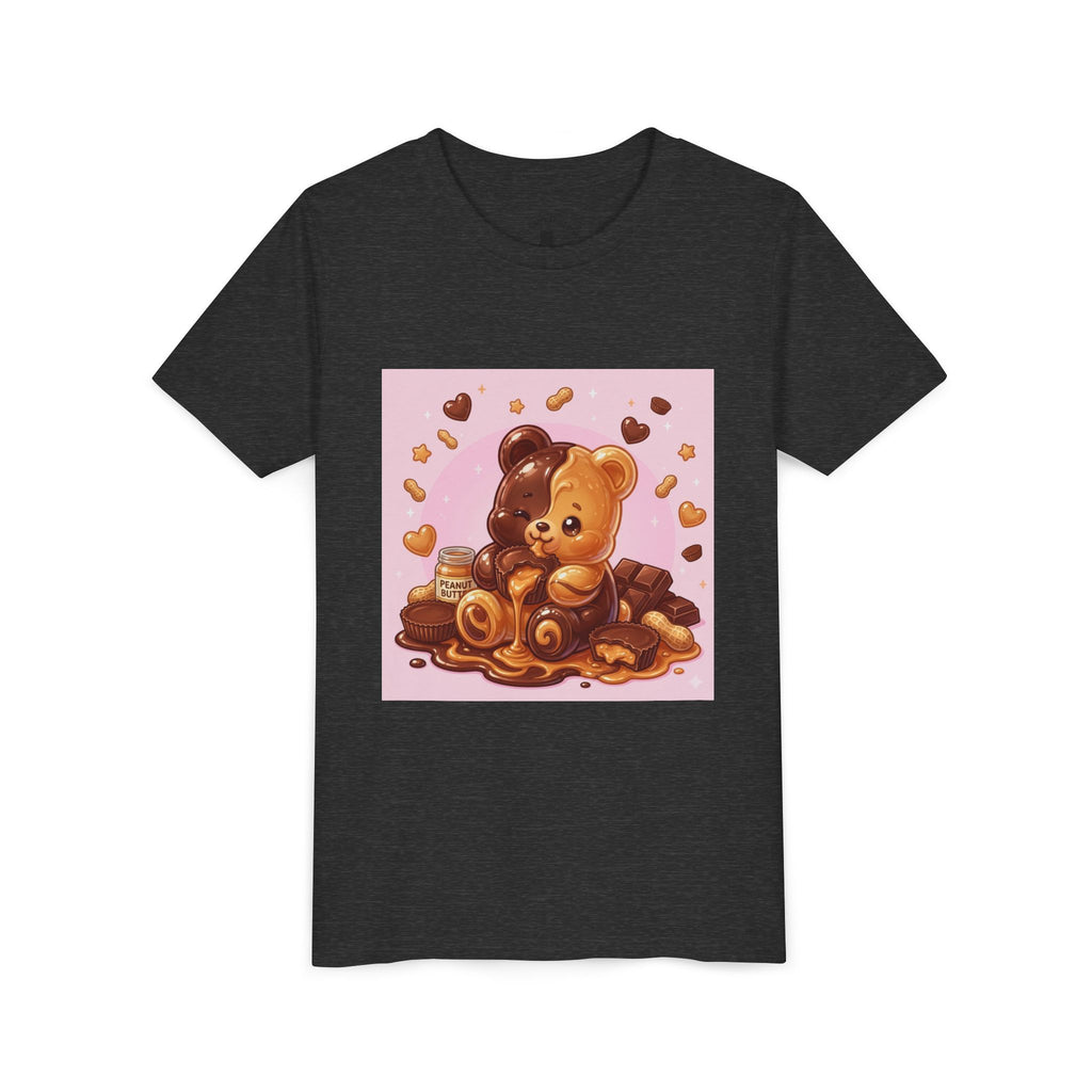 Kids Chocolate & Peanut Butter candy Gooey Gummy Youth Short Sleeve Shirt