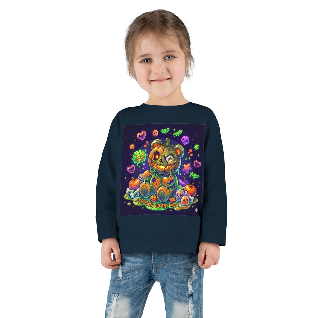 Pumpkin Oozy Bear, Halloween Special- Kids Graphic Long Sleeve Shirt