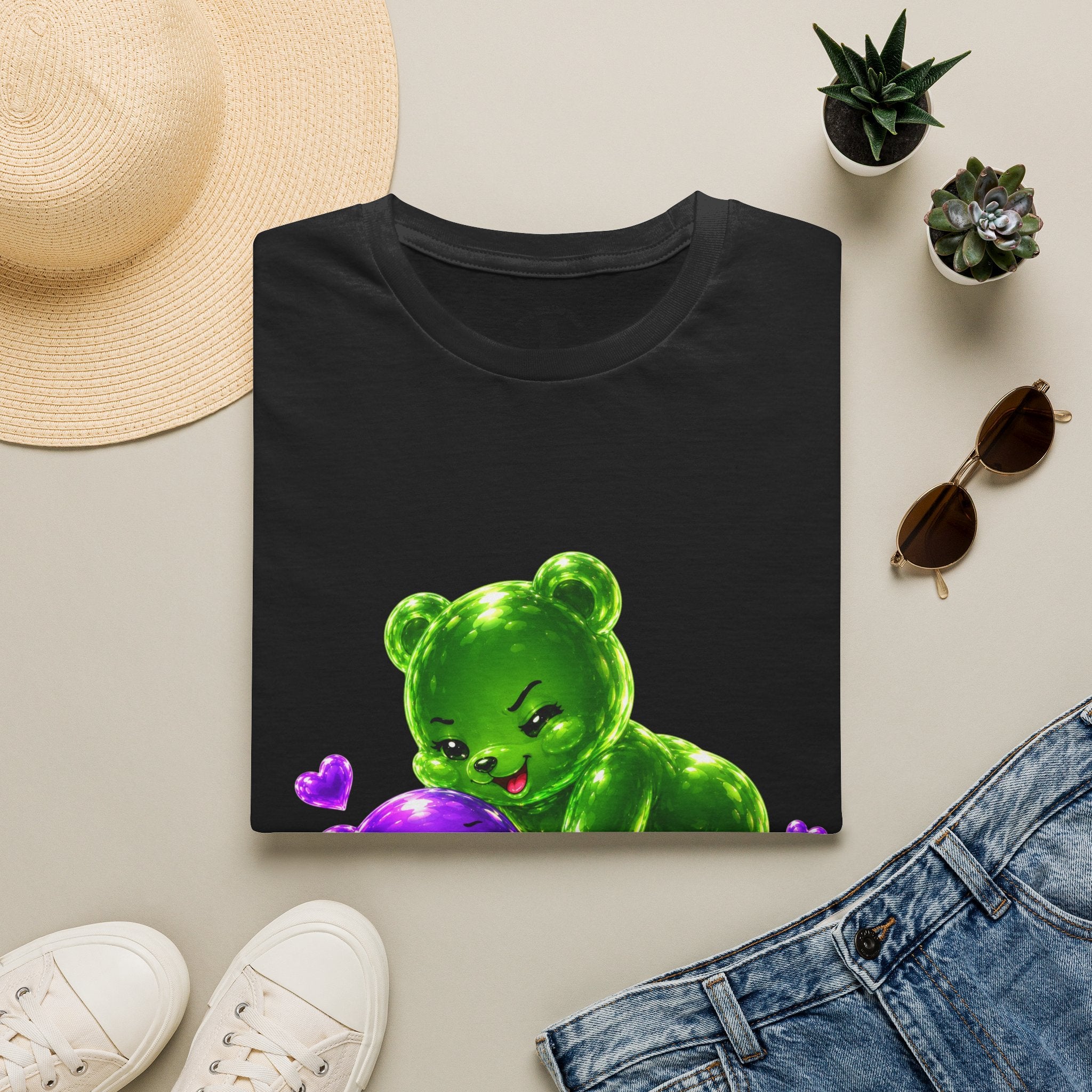Wrestling Around, Special Neon Addition Oozy Bear Gummy Couple- Graphic Shirt (Adults Only)