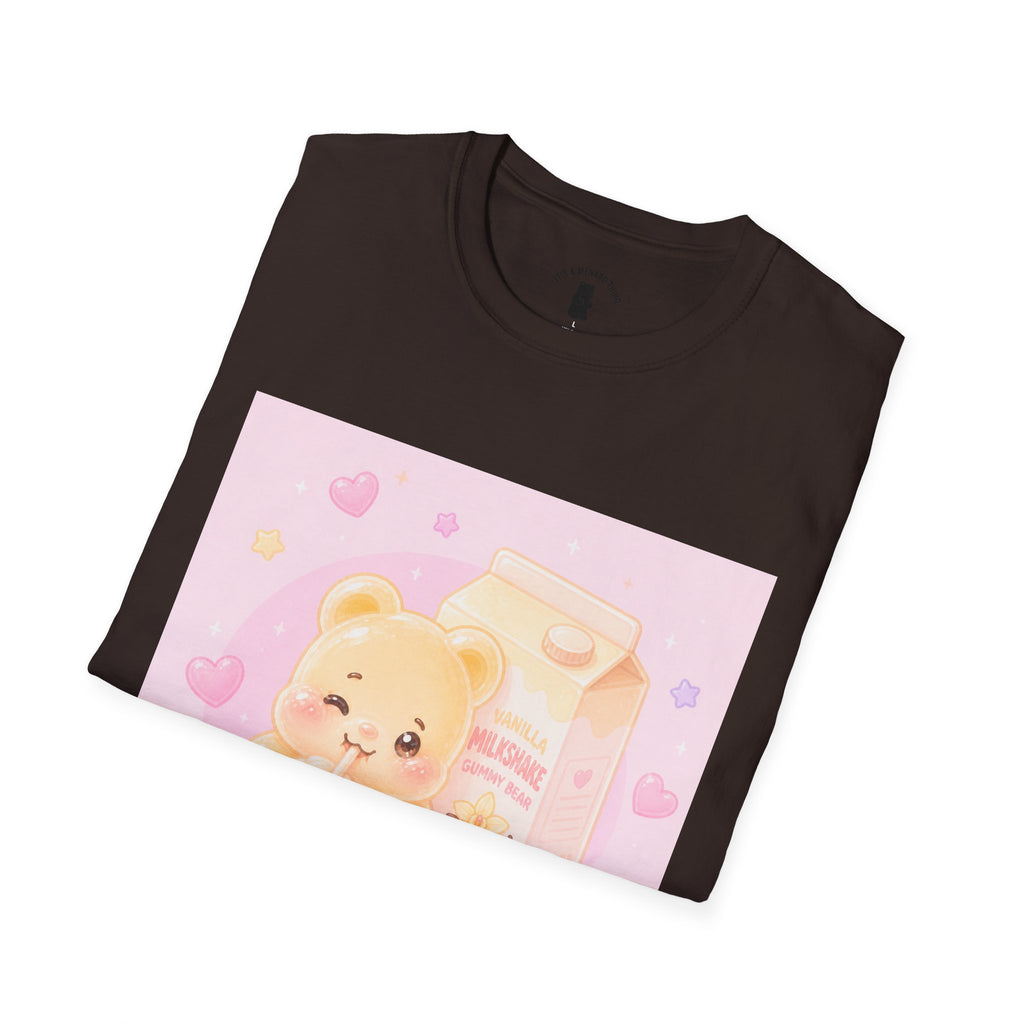 Vanilla Milkshake Gooey Gummy Cartoon T-Shirt — Pastel Aesthetic Tee