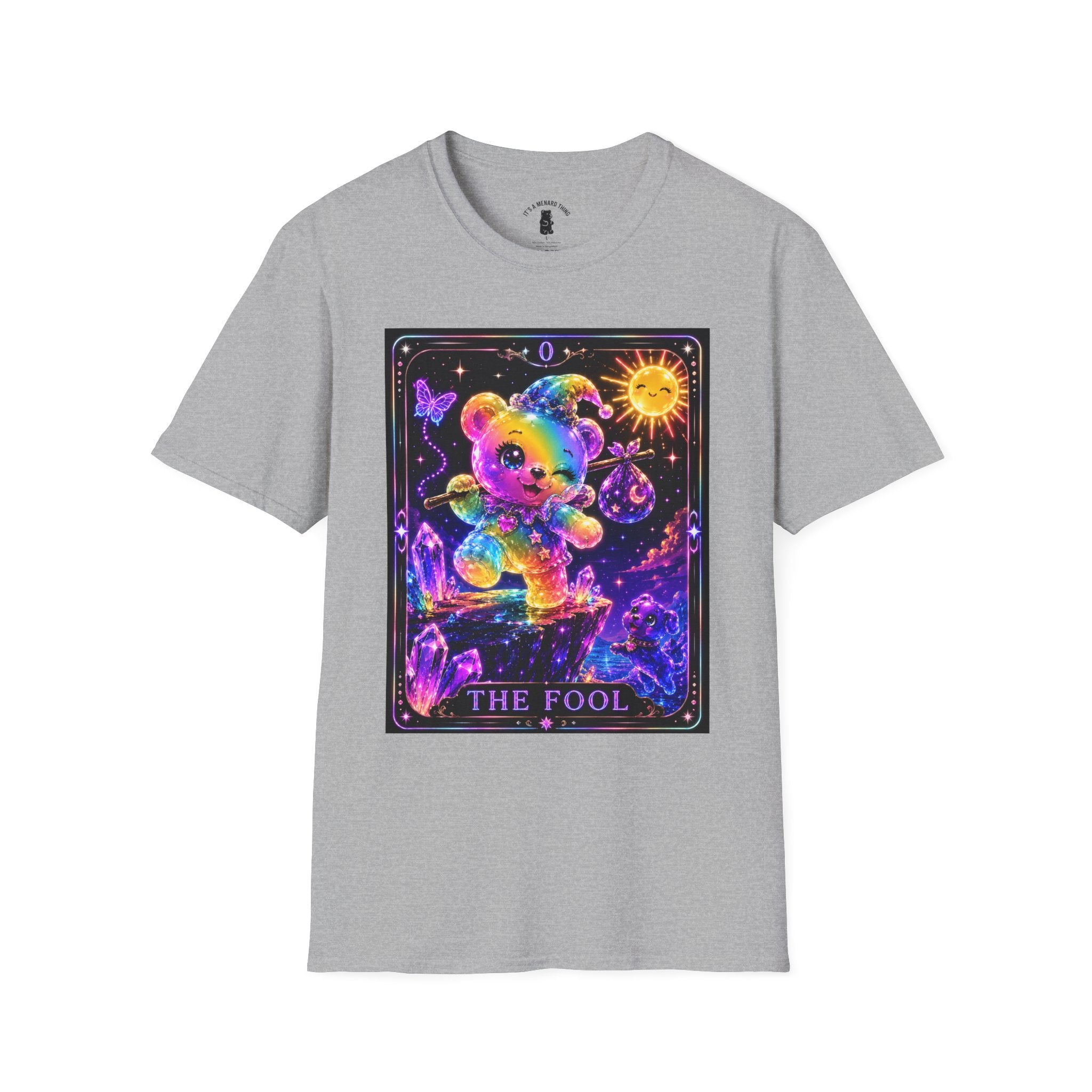 The Fool Tarot Colorful Rainbow Oozy Bear Friend- Cute Graphic Shirt