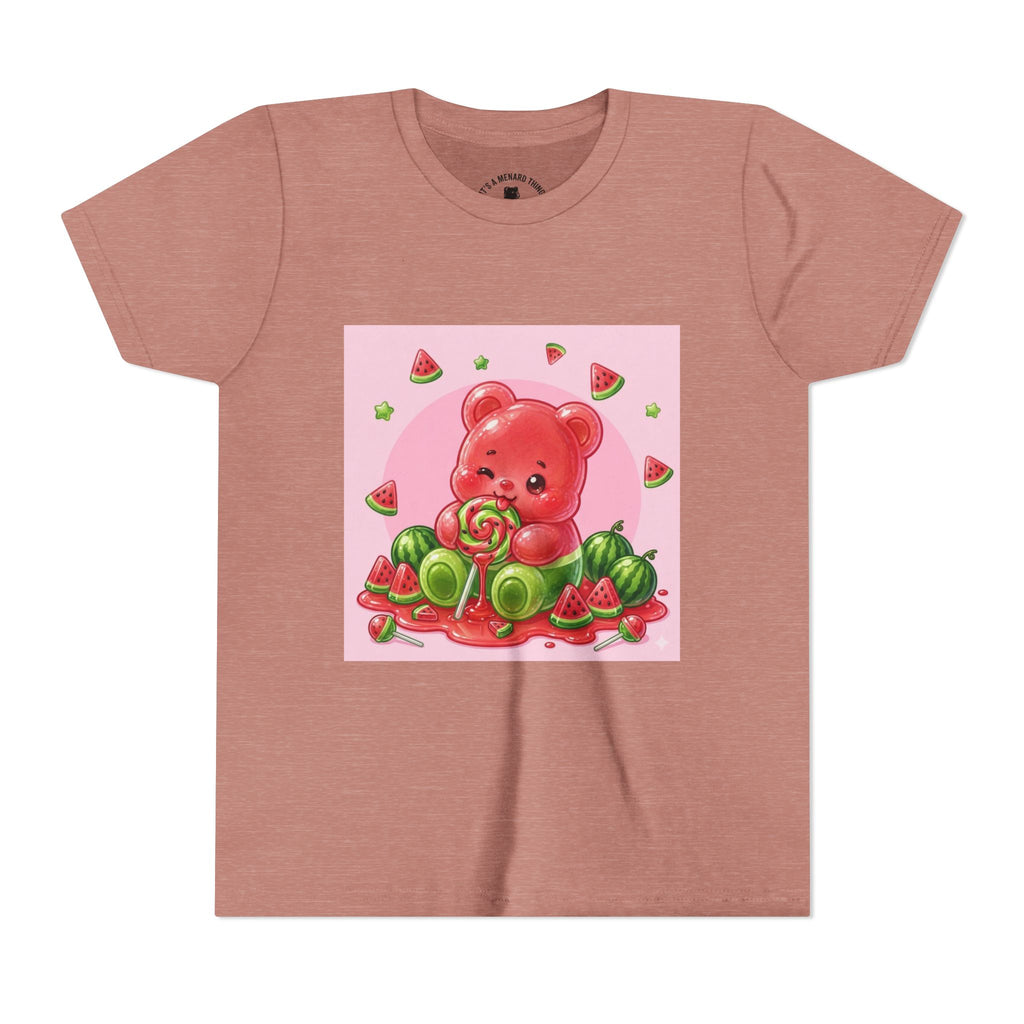 Watermelon Swirl Lollipop Gooey Gummy Bear- Youth Shirt