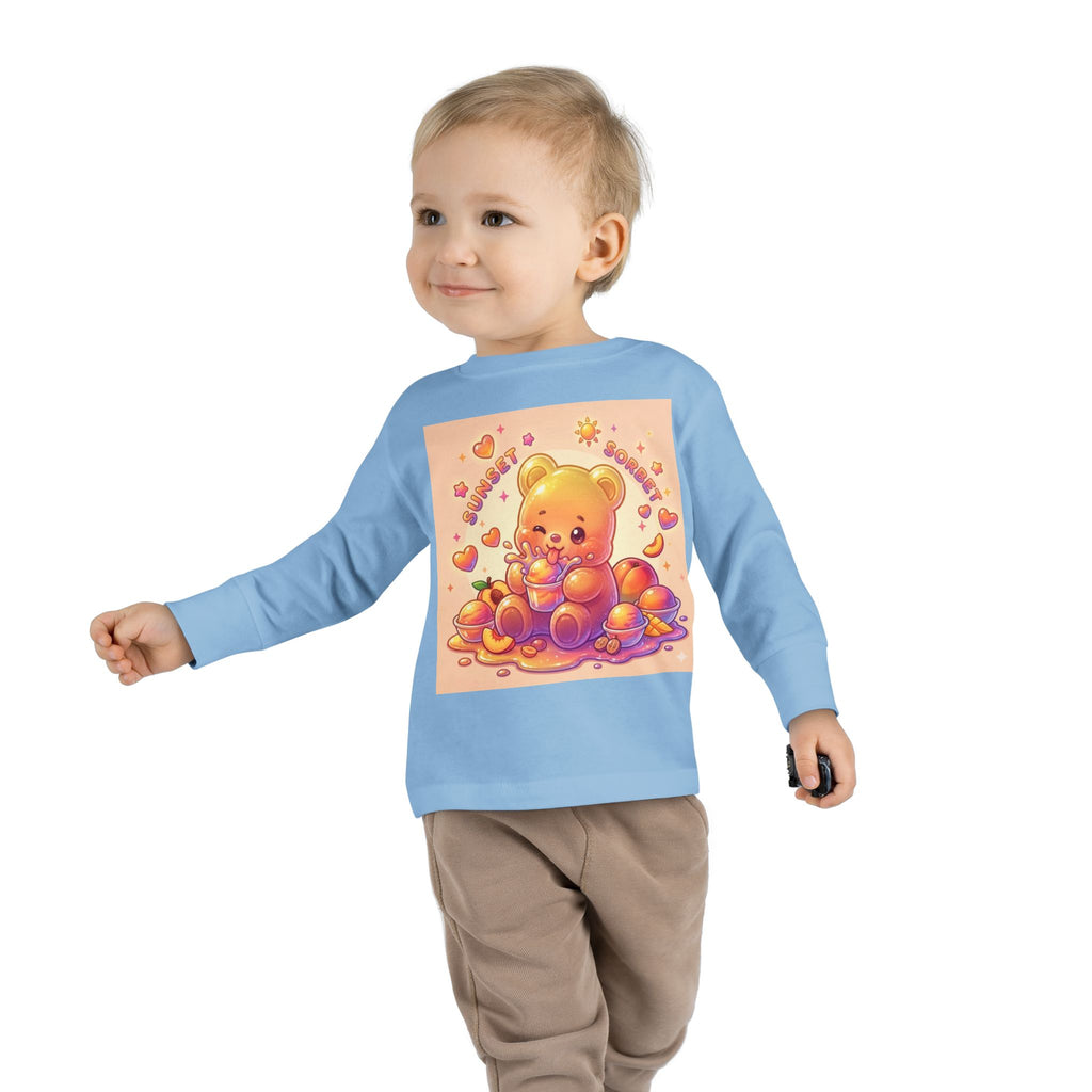 Sweet Peach Sorbet, Oozy Bear Gummy Friend Special- Kids Graphic Long Sleeve Shirt