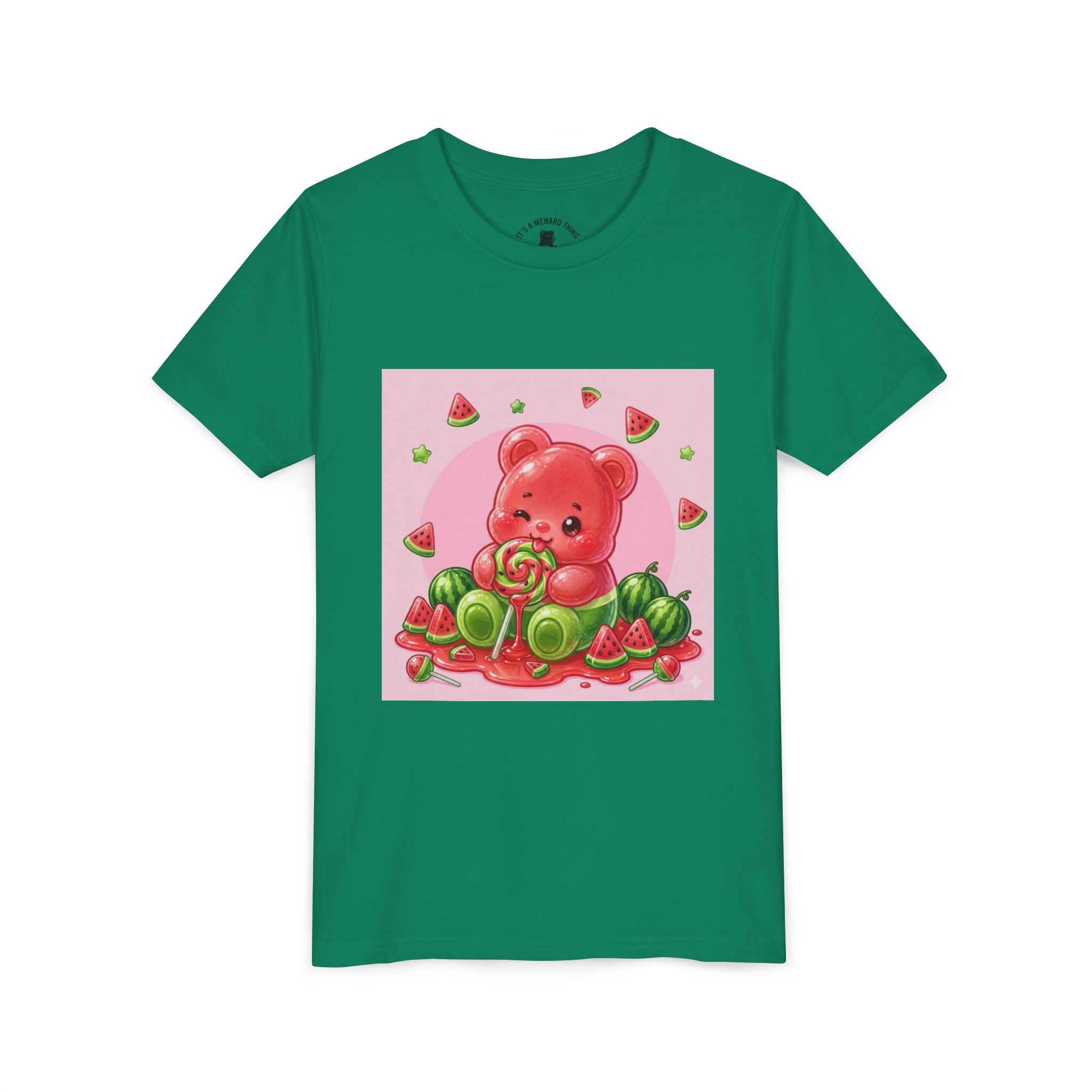 Watermelon Swirl Lollipop Gooey Gummy Bear- Youth Shirt