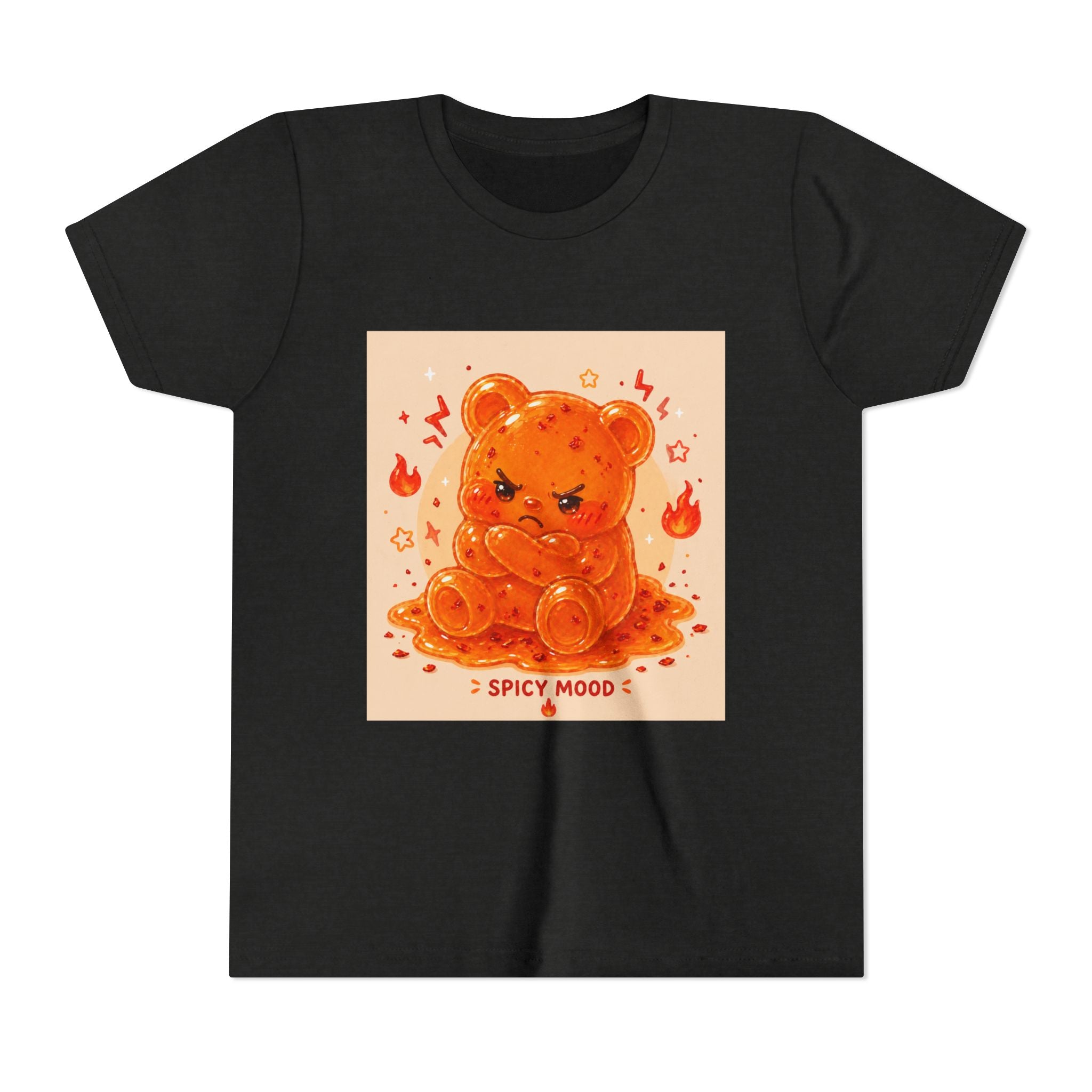 Spicy Mood Tangy Orange Gooey Gummy Bear - Angry Kawaii Bear Graphic