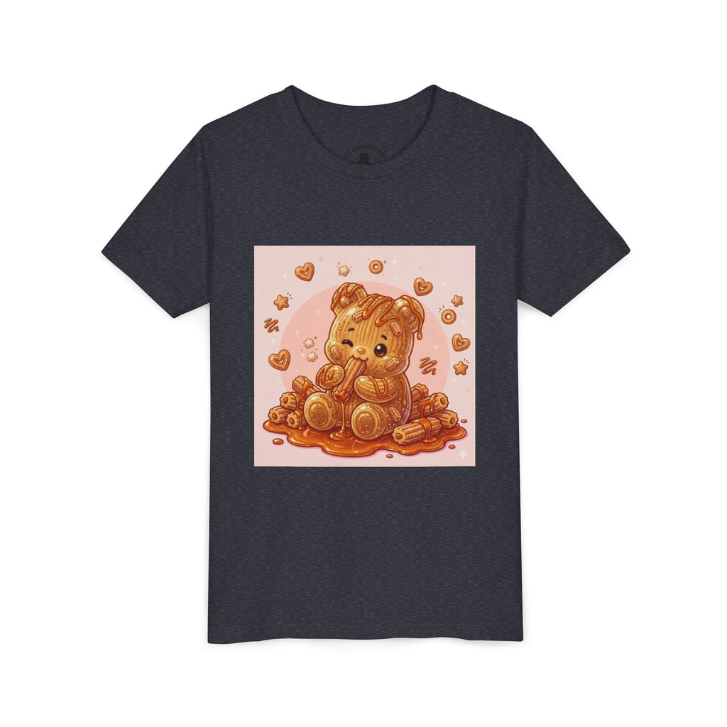 Churro & Dulce de Leche Drizzle Gooey Gummy Bear Graphic Youth T-Shirt