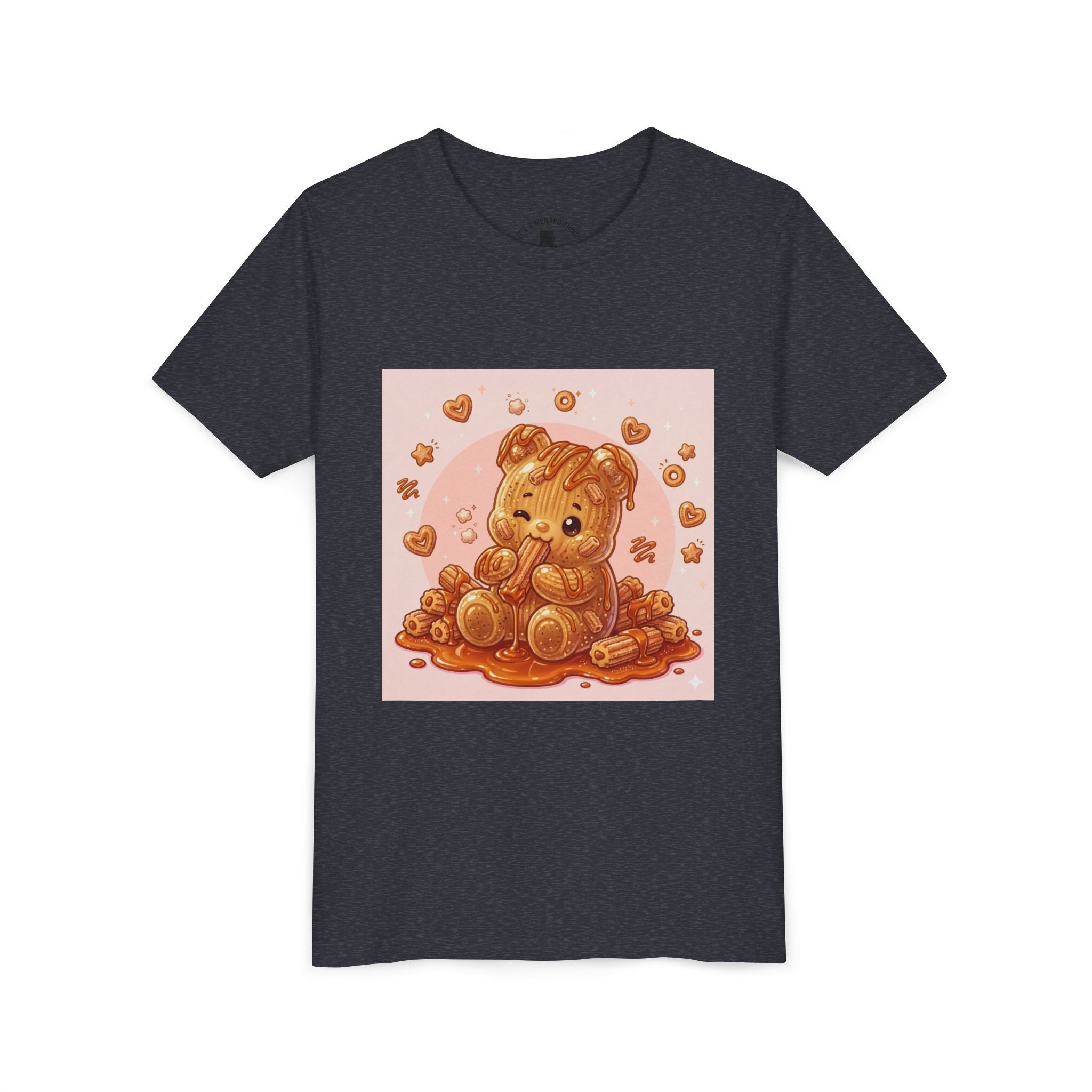 Churro & Dulce de Leche Drizzle Gooey Gummy Bear Graphic Youth T-Shirt