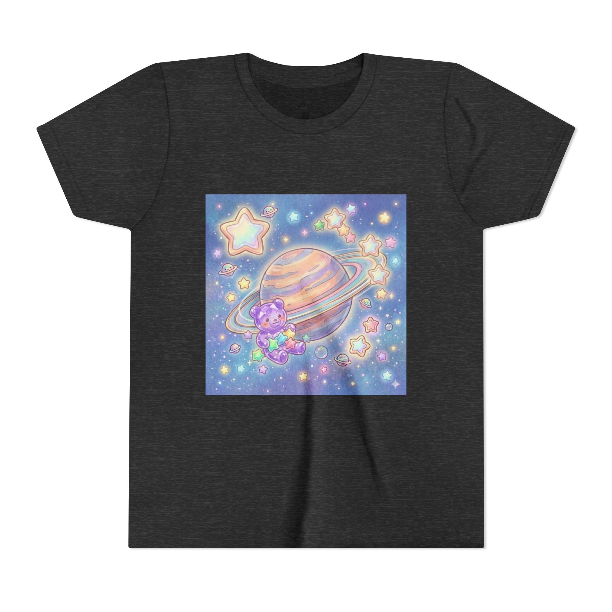 Merry-go-Saturn Cosmic Gooey Crystal Gummy Bear- Stars & Sparkles Graphic T-Shirt