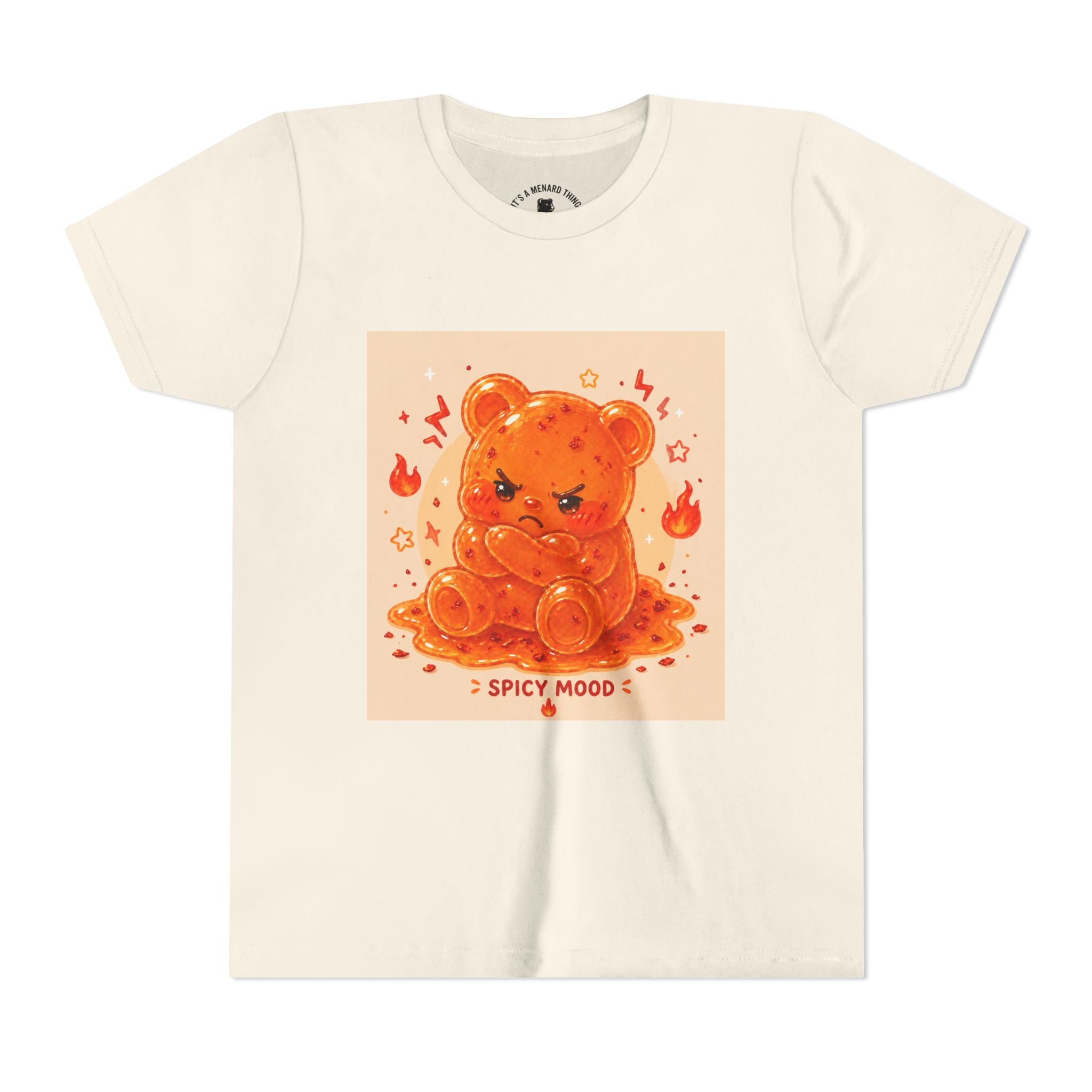 Spicy Mood Tangy Orange Gooey Gummy Bear - Angry Kawaii Bear Graphic